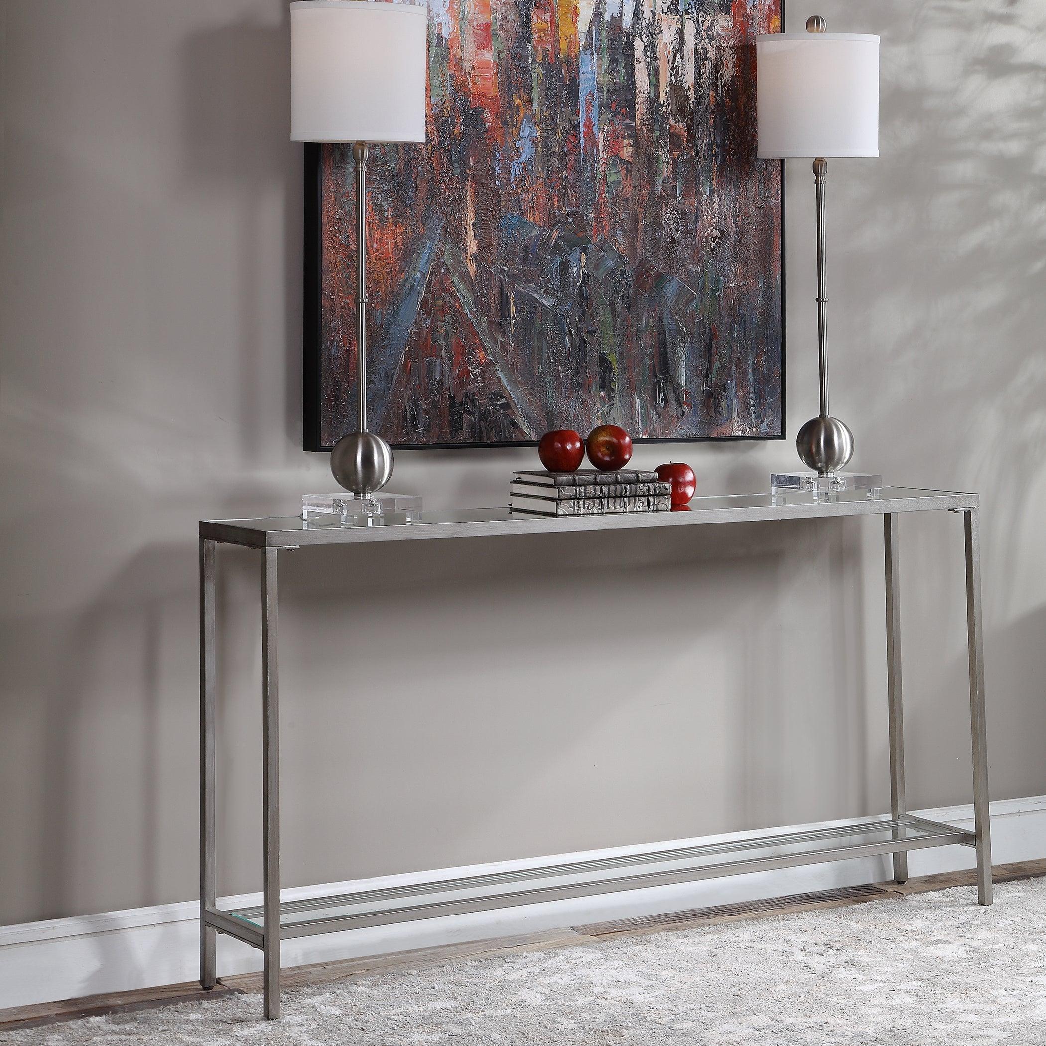 HAYLEY SILVER CONSOLE TABLE - Frankwebs