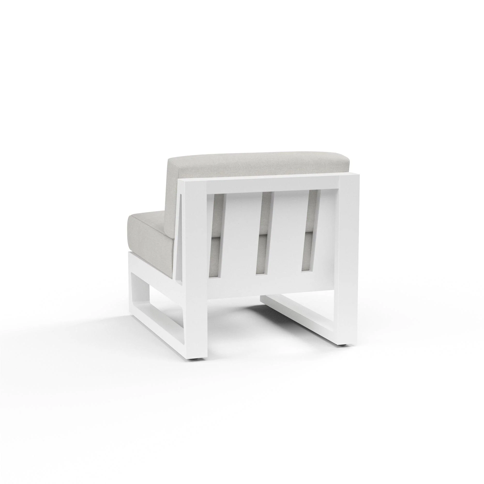 Newport Armless Club Chair in Cast Silver, No Welt - Frankwebs