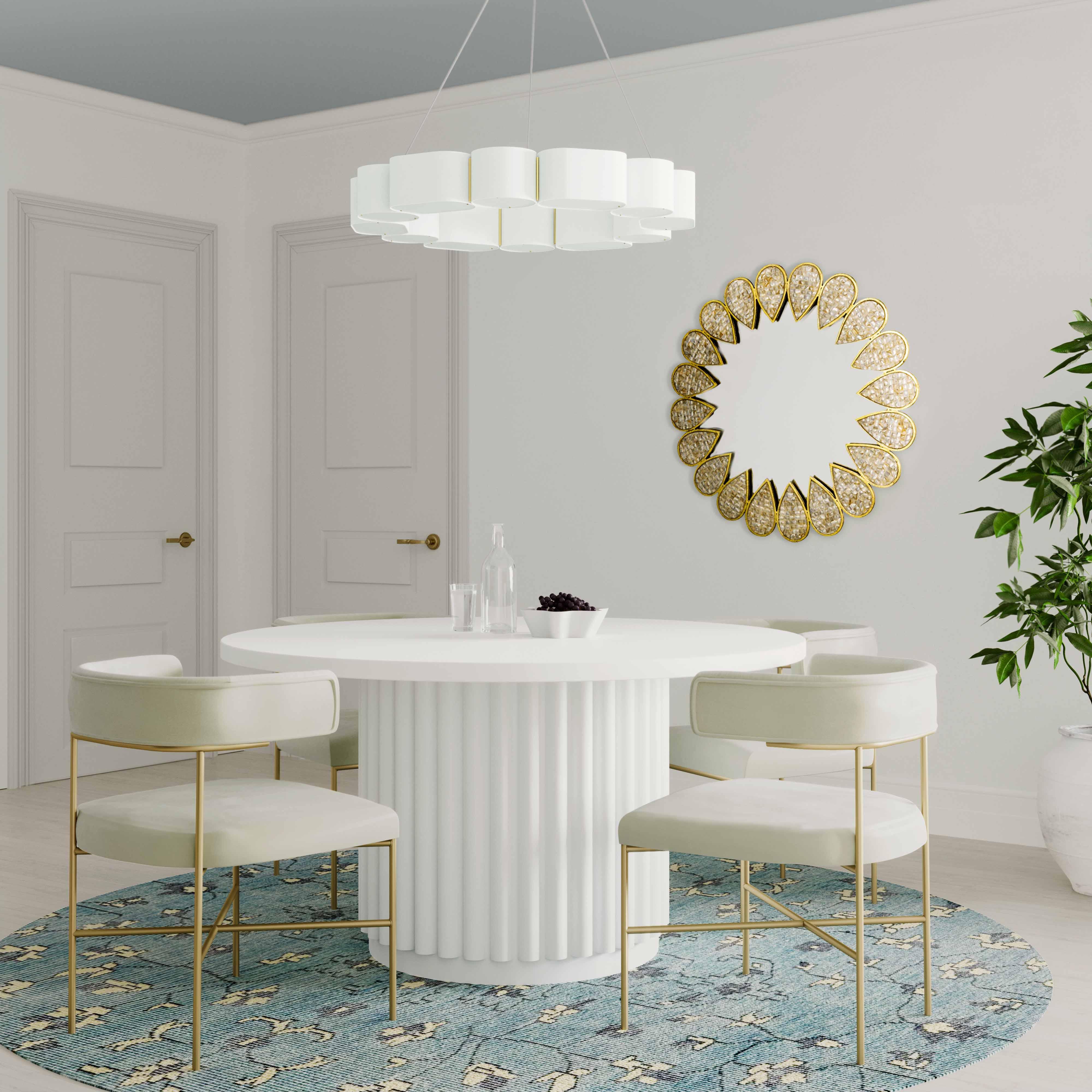 Kali 55 Inch White Round Dining Table - Frankwebs