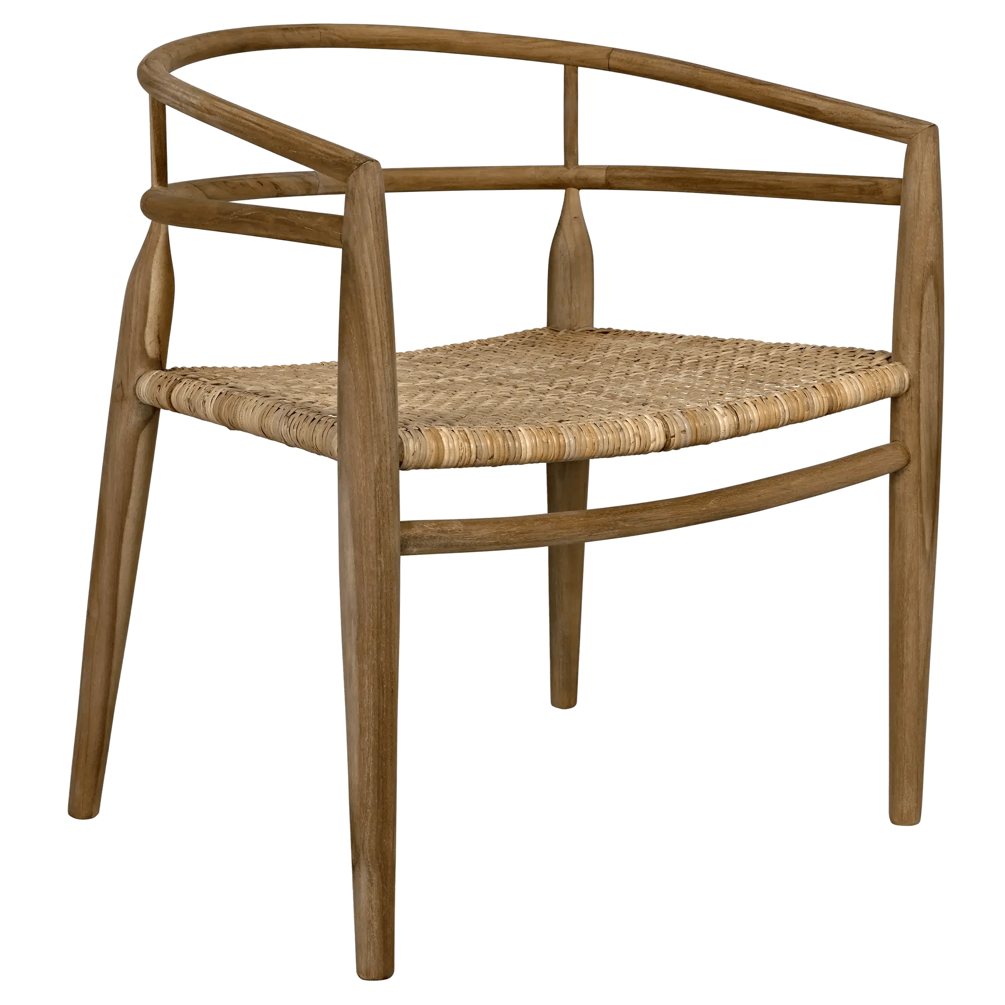 Finley Chair with Rattan, Teak - Frankwebs