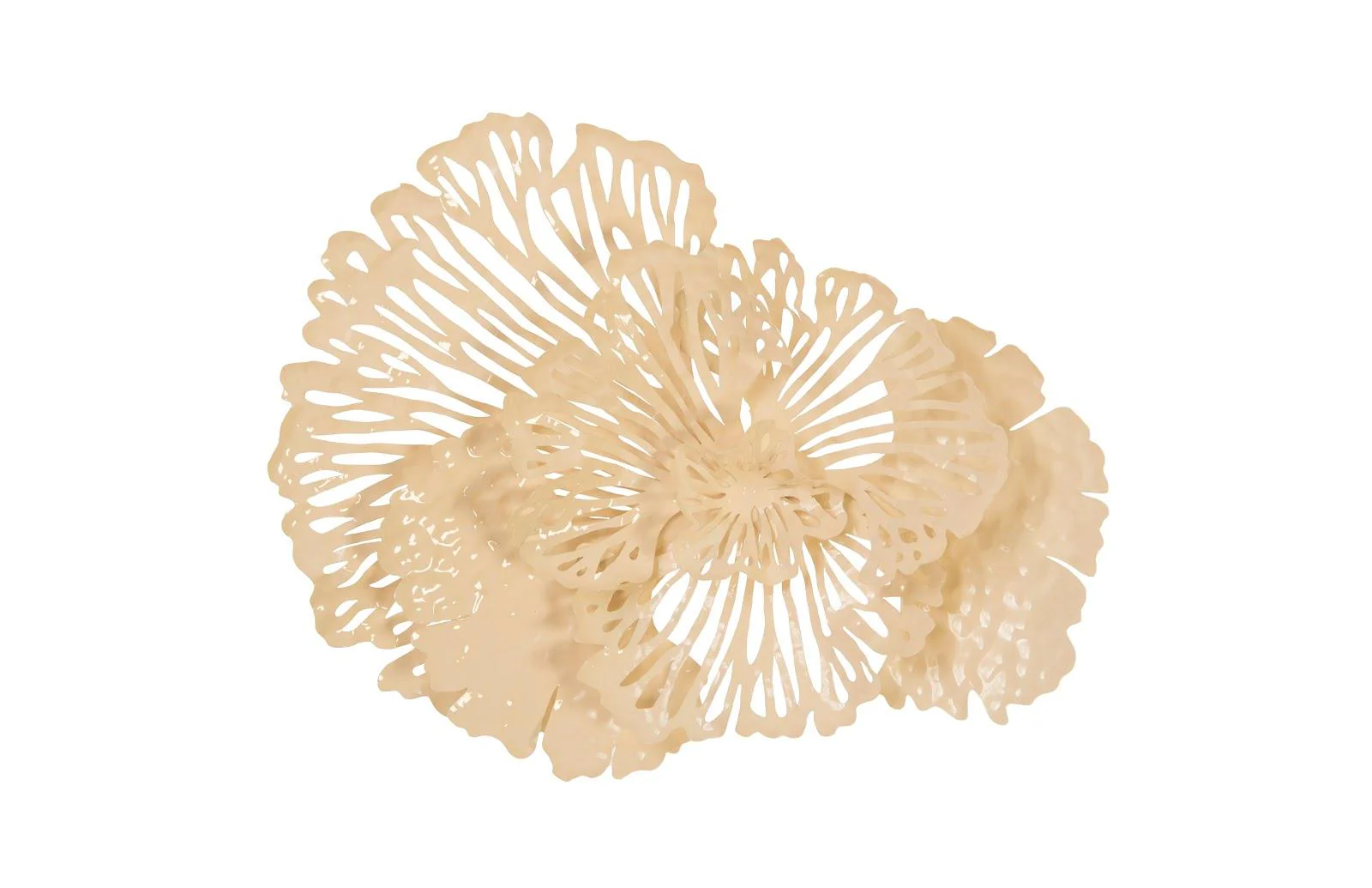 Flower Wall Art, Small, Ivory, Metal - Frankwebs
