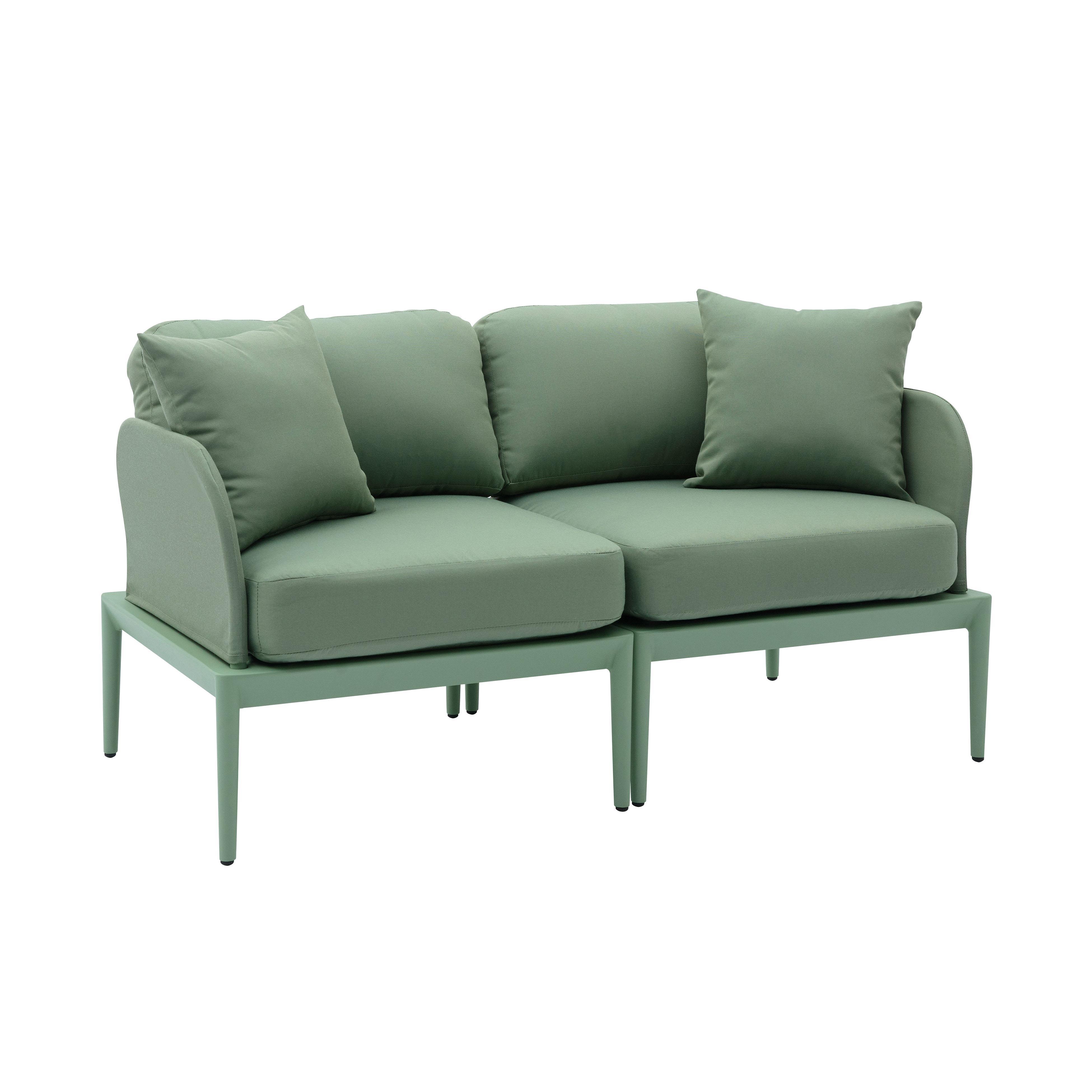 Kapri Moss Green Modular Outdoor Loveseat - Frankwebs
