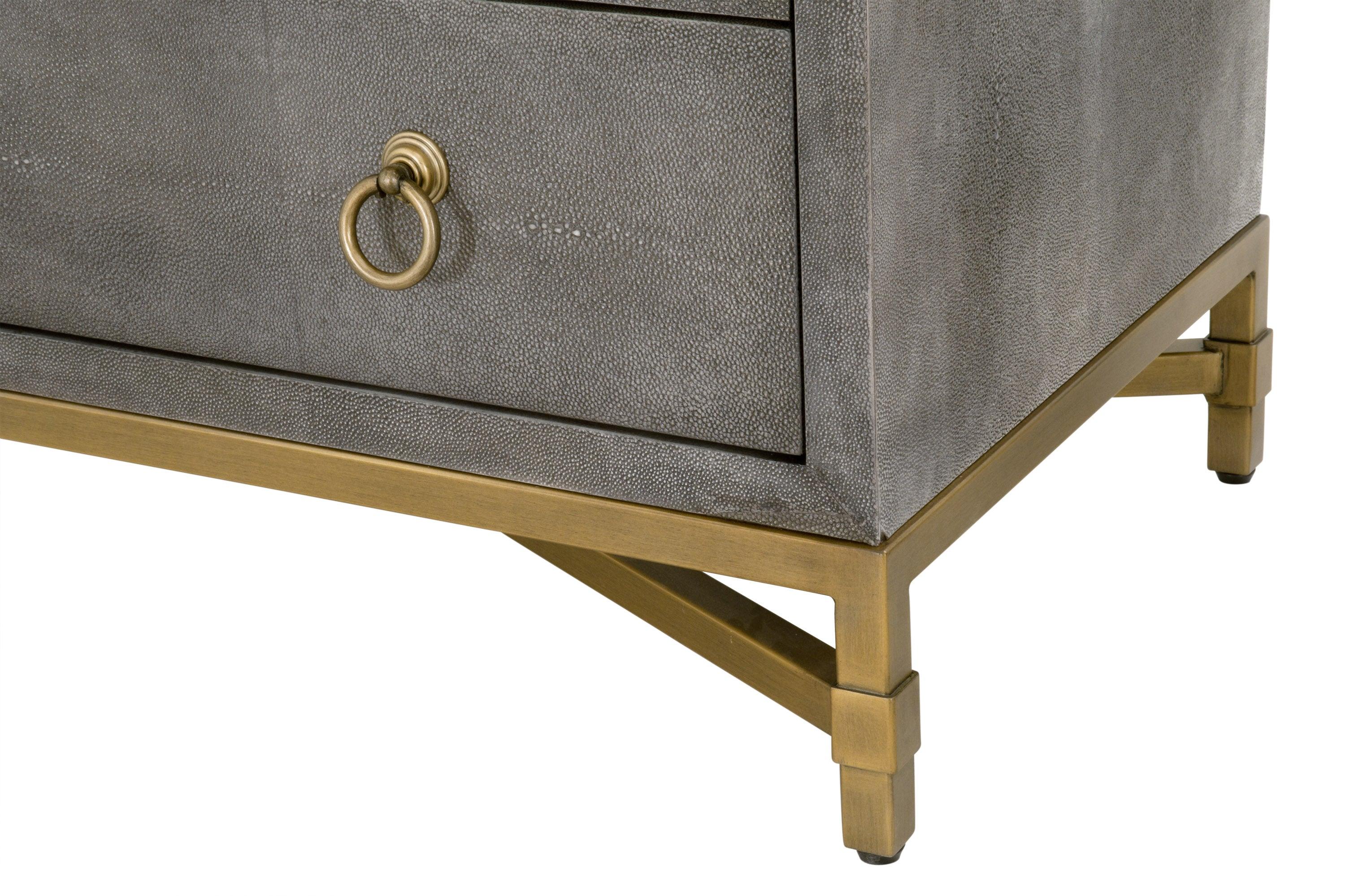 Strand Shagreen 3-Drawer Nightstand - Frankwebs