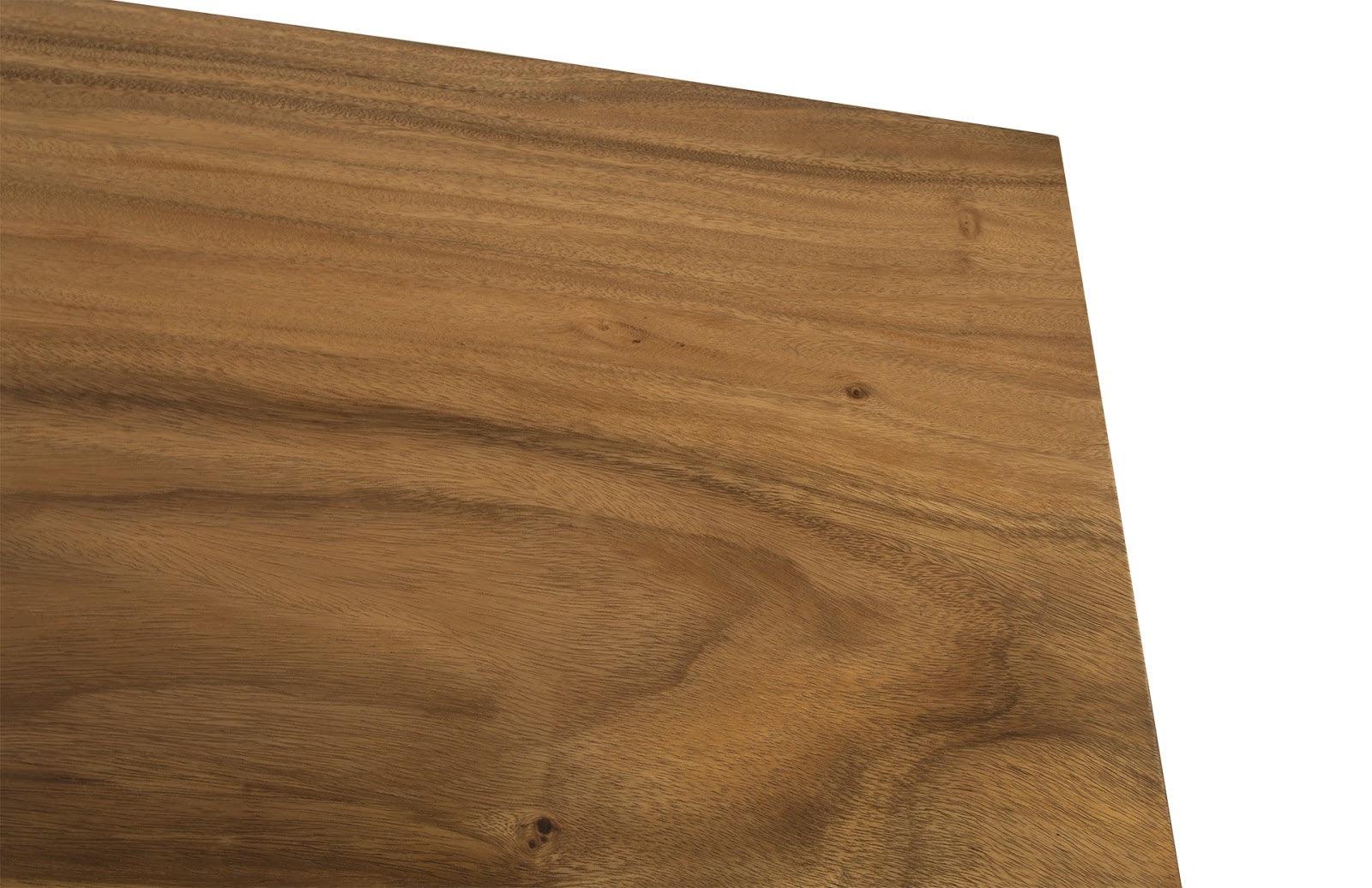 Iron Frame Standing Desk with Drawers, Chamcha Wood, Natural, Bar Height - Frankwebs