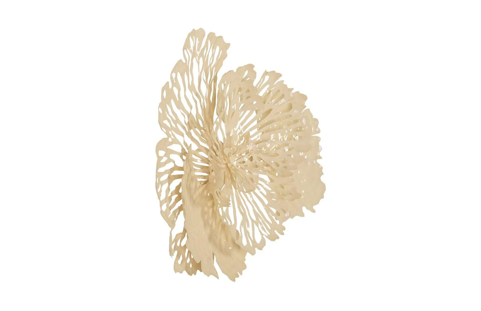 Flower Wall Art, Small, Ivory, Metal - Frankwebs