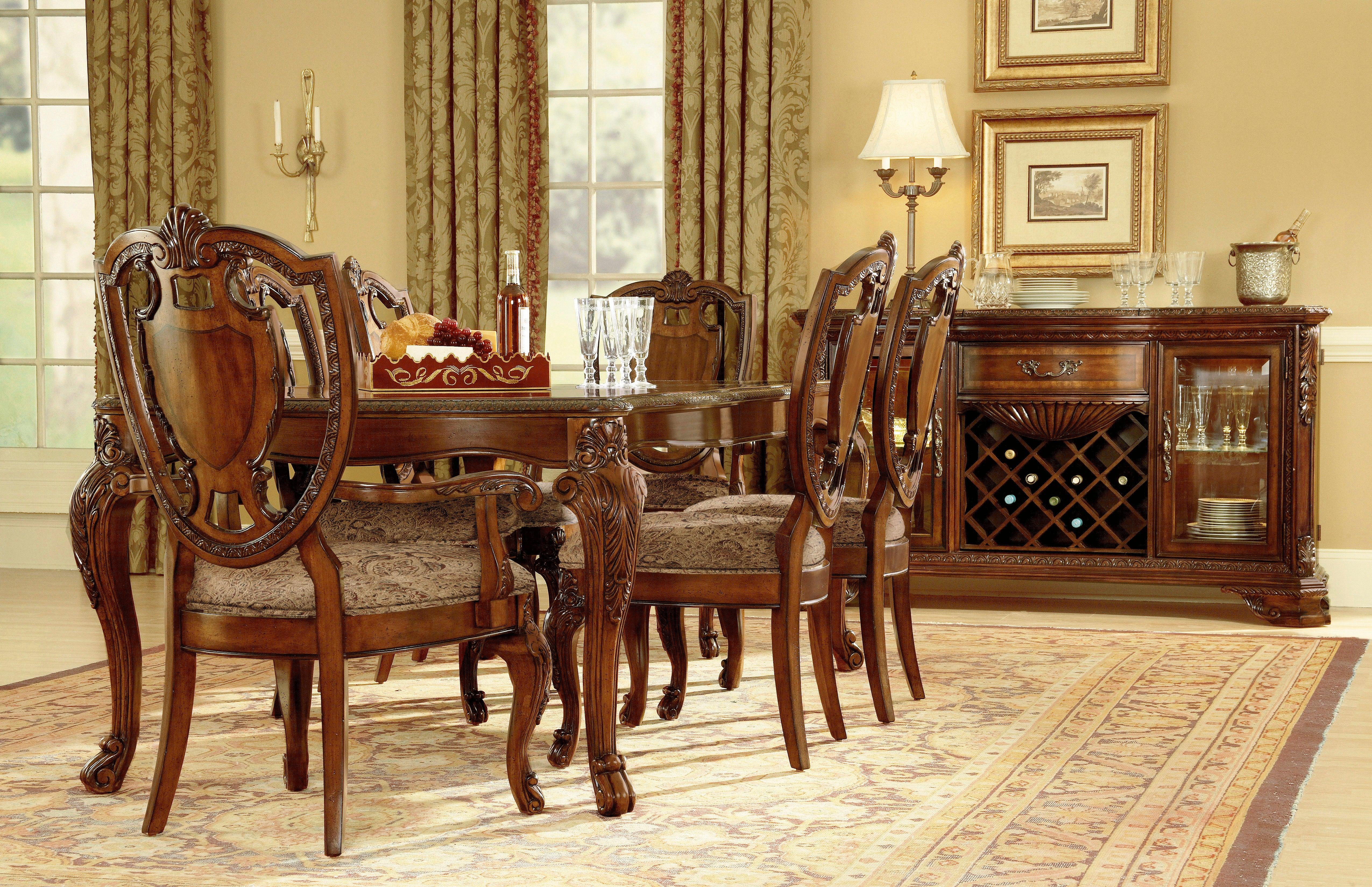 Old World 7pc Dining Rect Table Set - Frankwebs