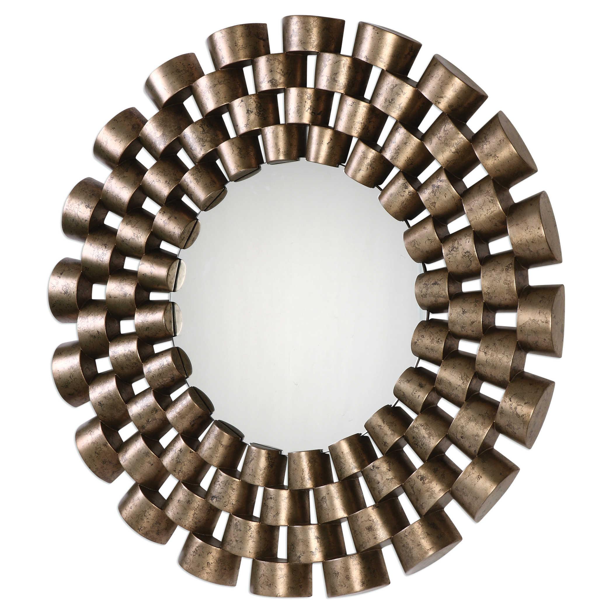 TAURION SILVER LEAF ROUND MIRROR - Frankwebs