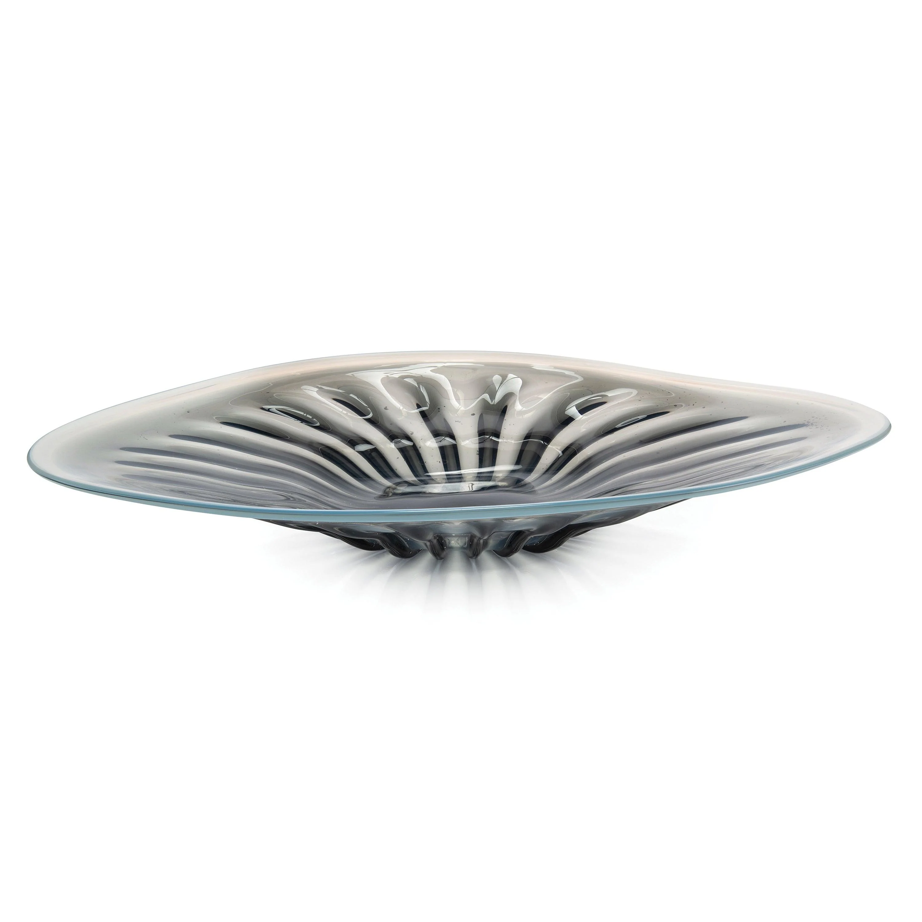 Rays Of Blue And White Glass Charger - Frankwebs