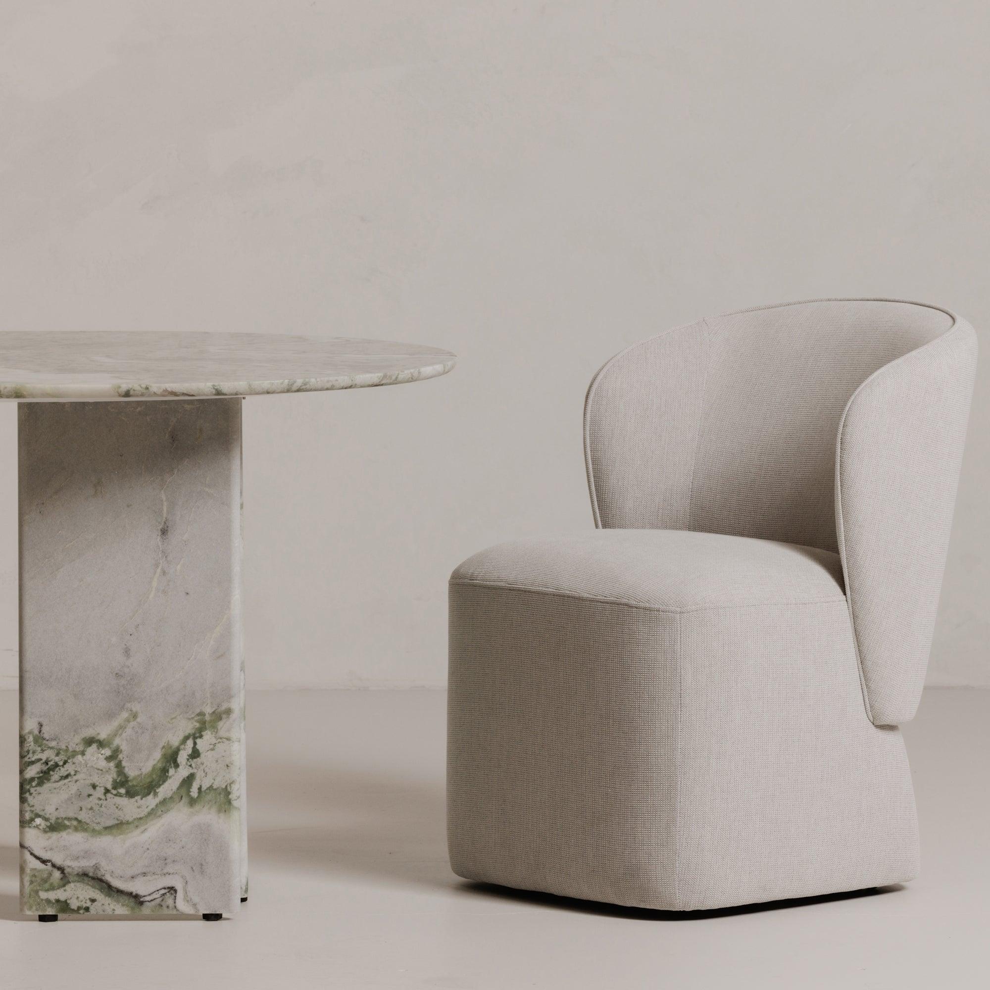 Larson Rolling Dining Chair Performance Fabric Heather Grey - Frankwebs