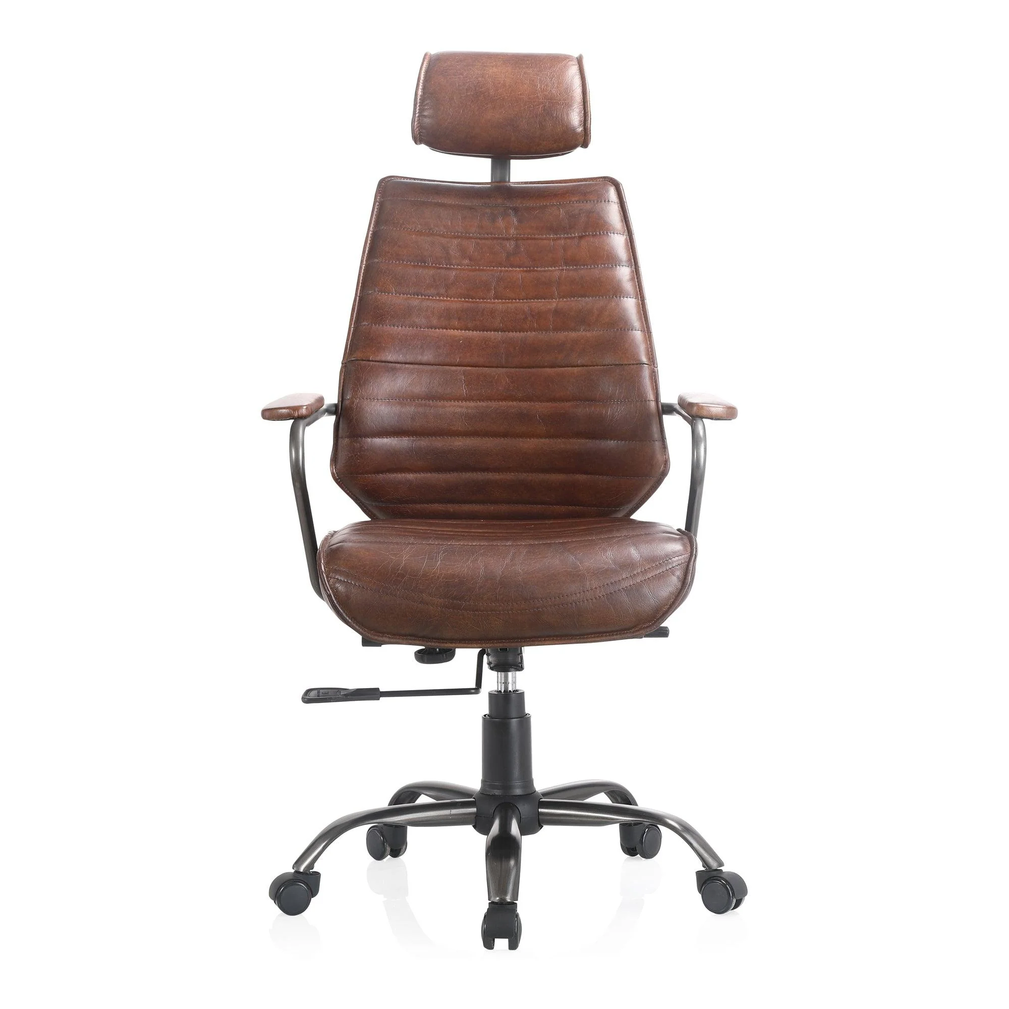 Executive Office Chair Dark Brown Leather - Frankwebs