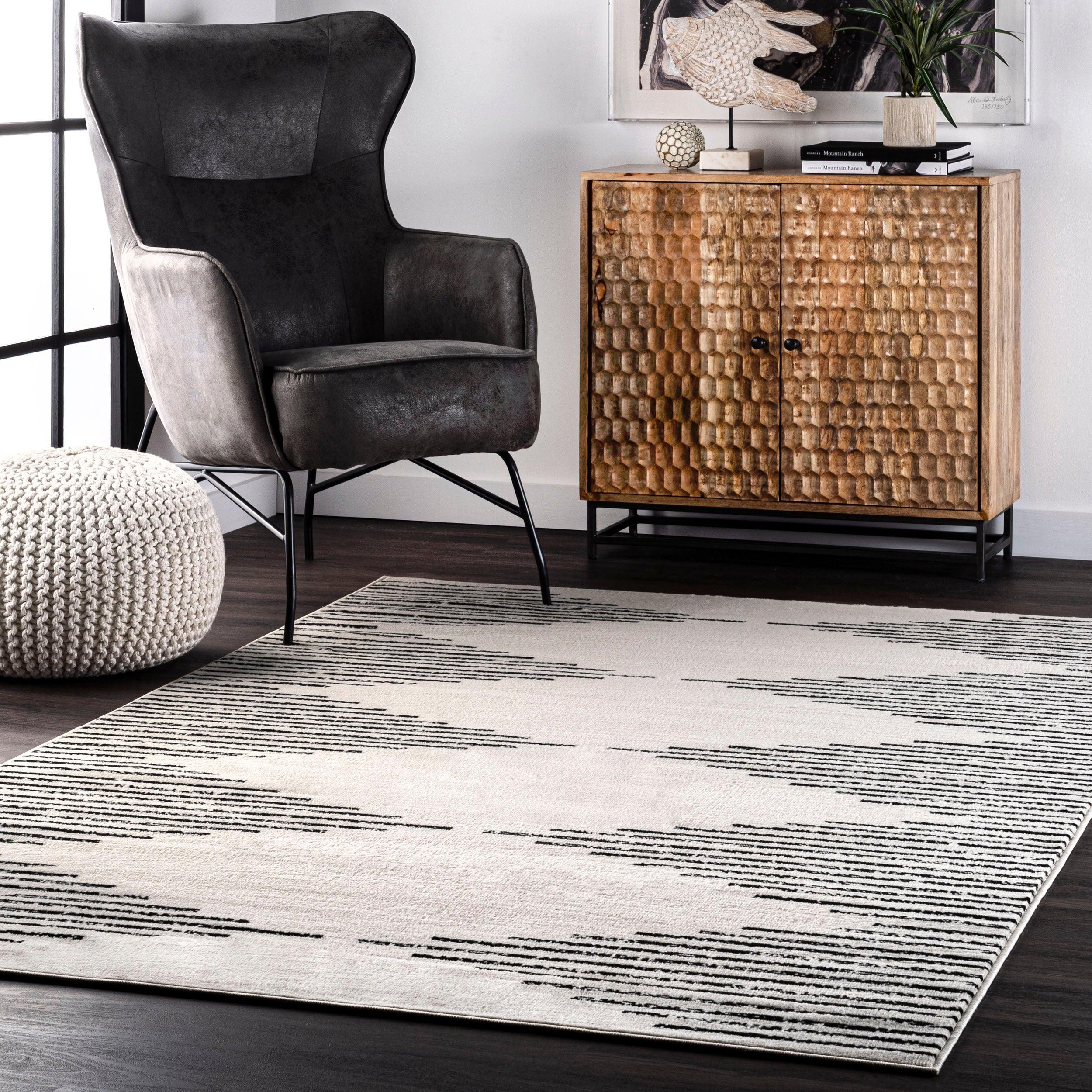 Romina Diamond Pinstripes Area Rug - Frankwebs
