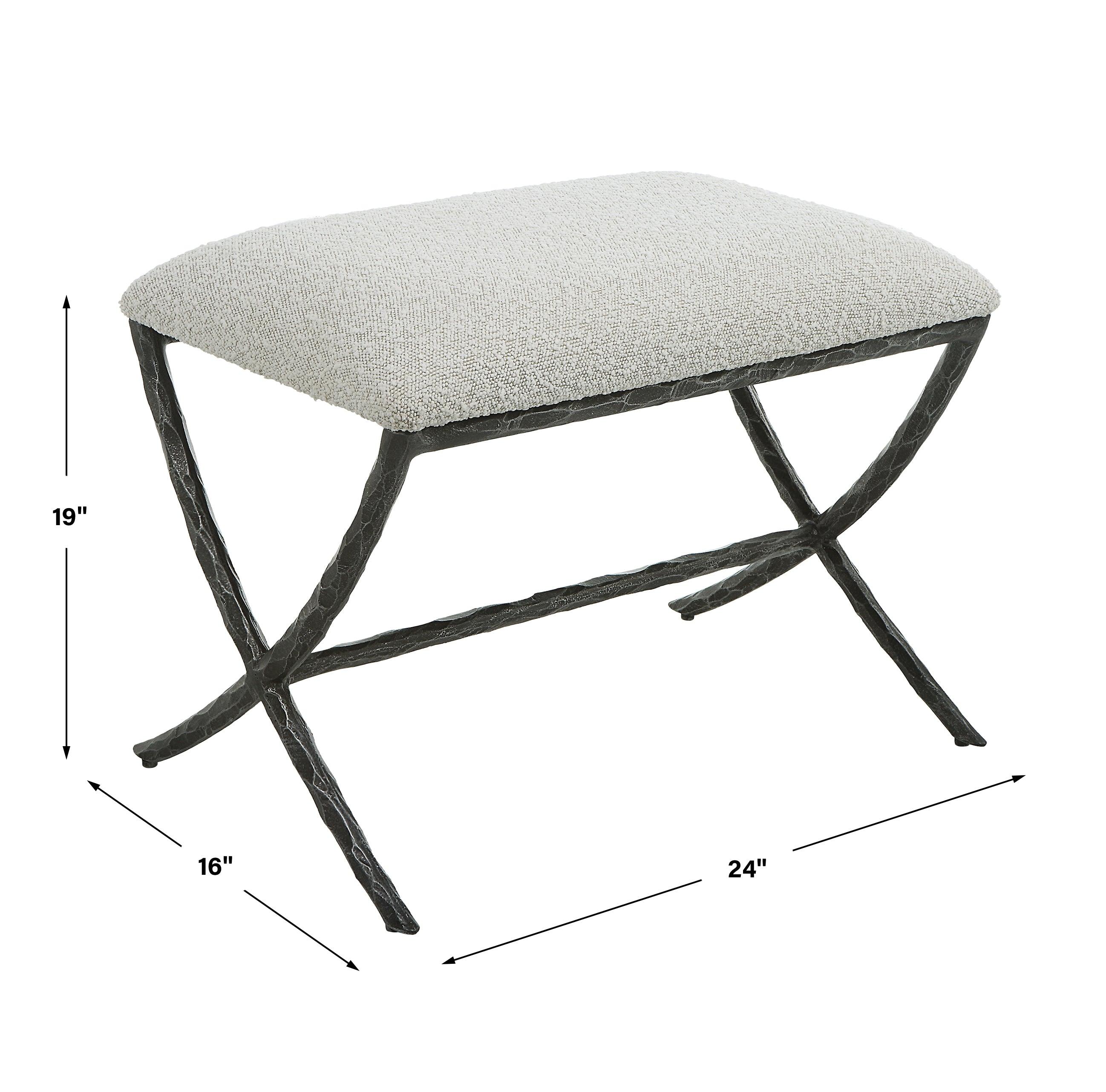 Brisby Gray Fabric Small Bench - Frankwebs