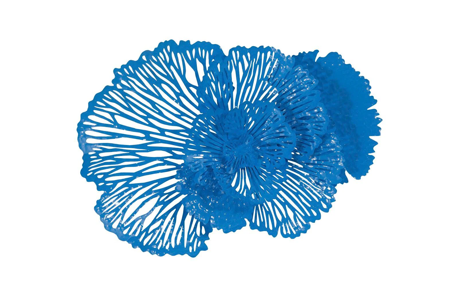 Flower Wall Art, Medium, Blue, Metal - Frankwebs
