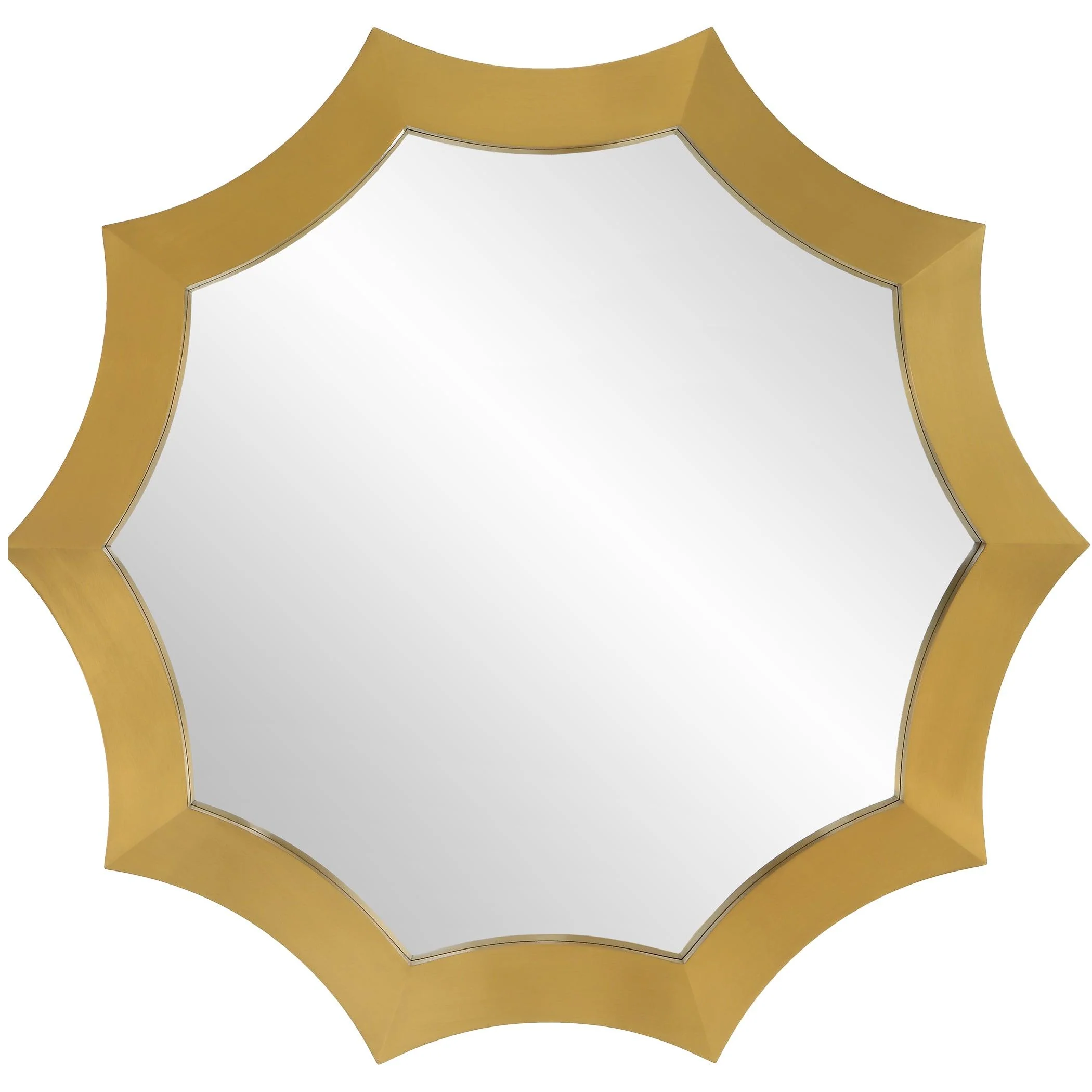 Flare Brushed Brass Round Mirror - Frankwebs