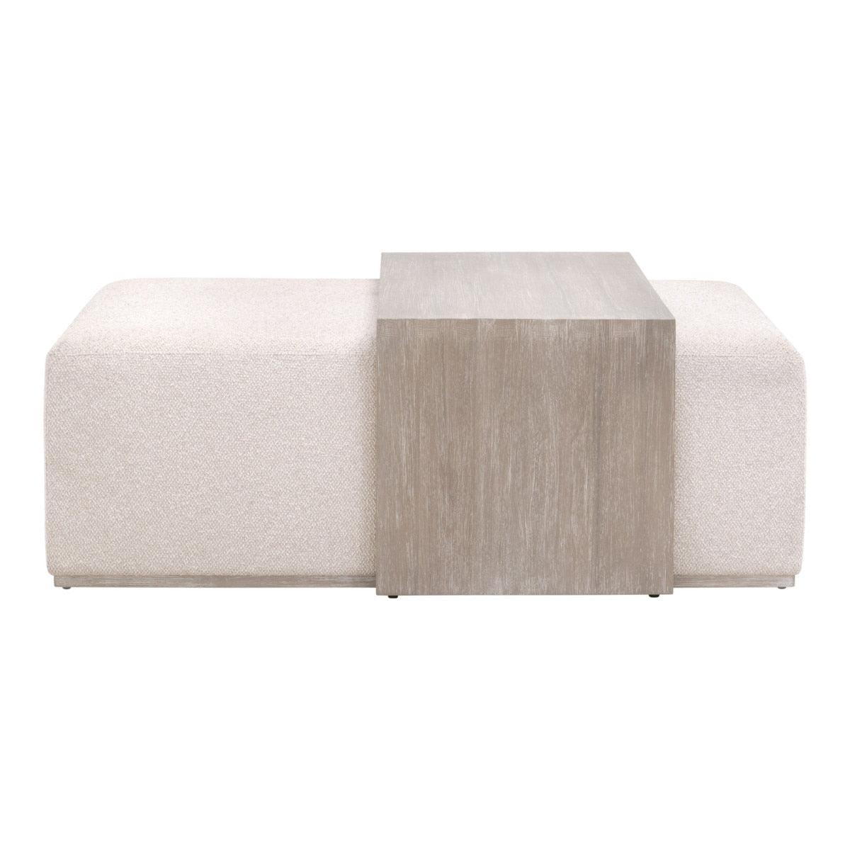 Dovetail Upholstered Coffee Table - Natural Gray Acacia - Frankwebs