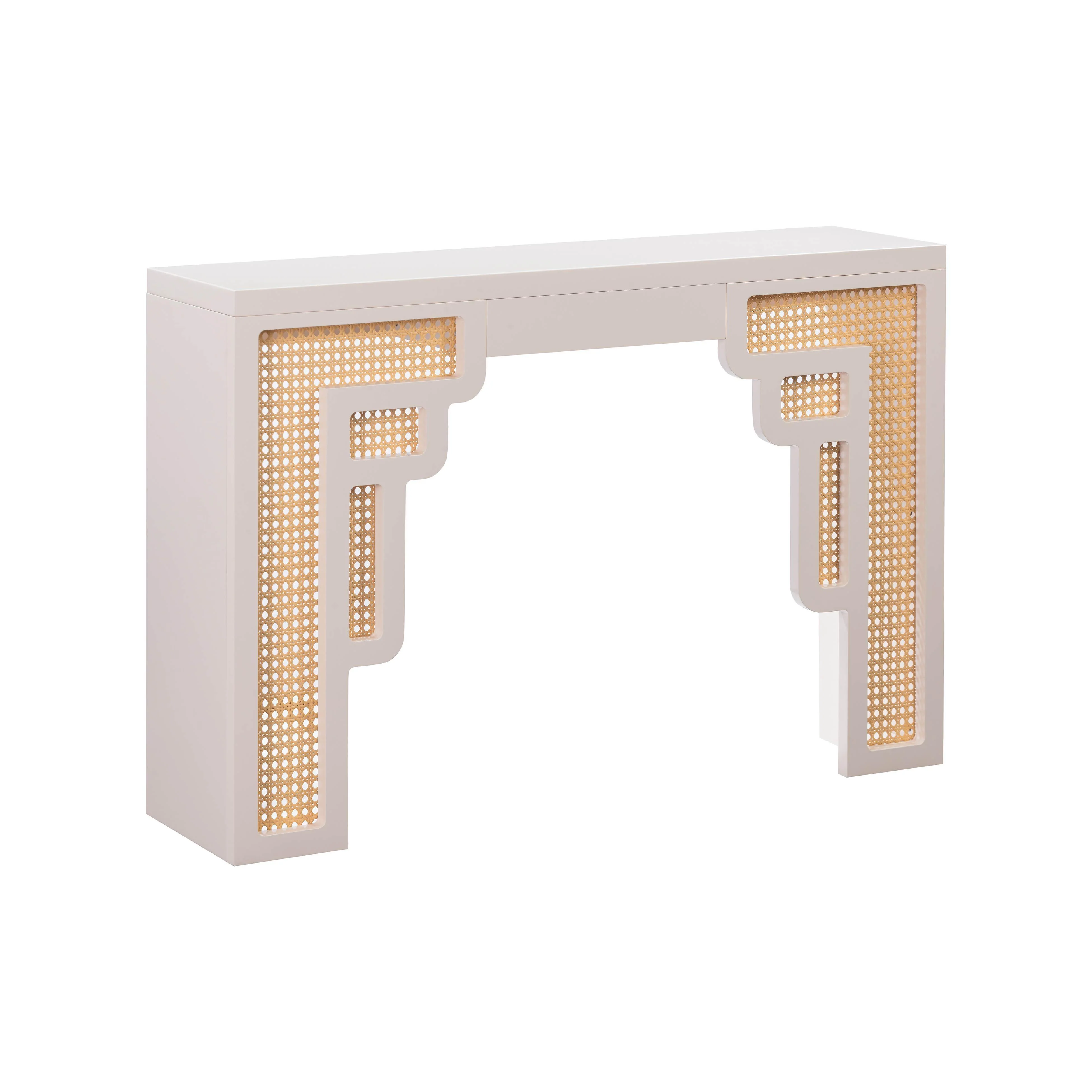 Suzie Cream & Rattan Console Table - Frankwebs