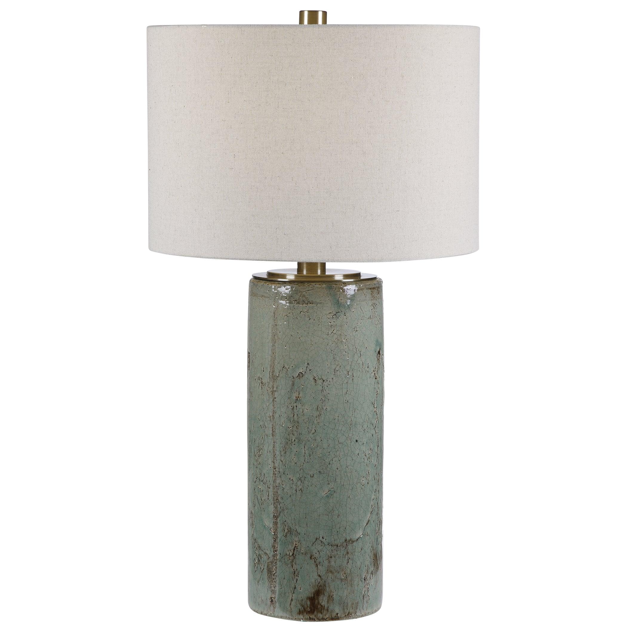 CALLAIS CRACKLED AQUA TABLE LAMP - Frankwebs