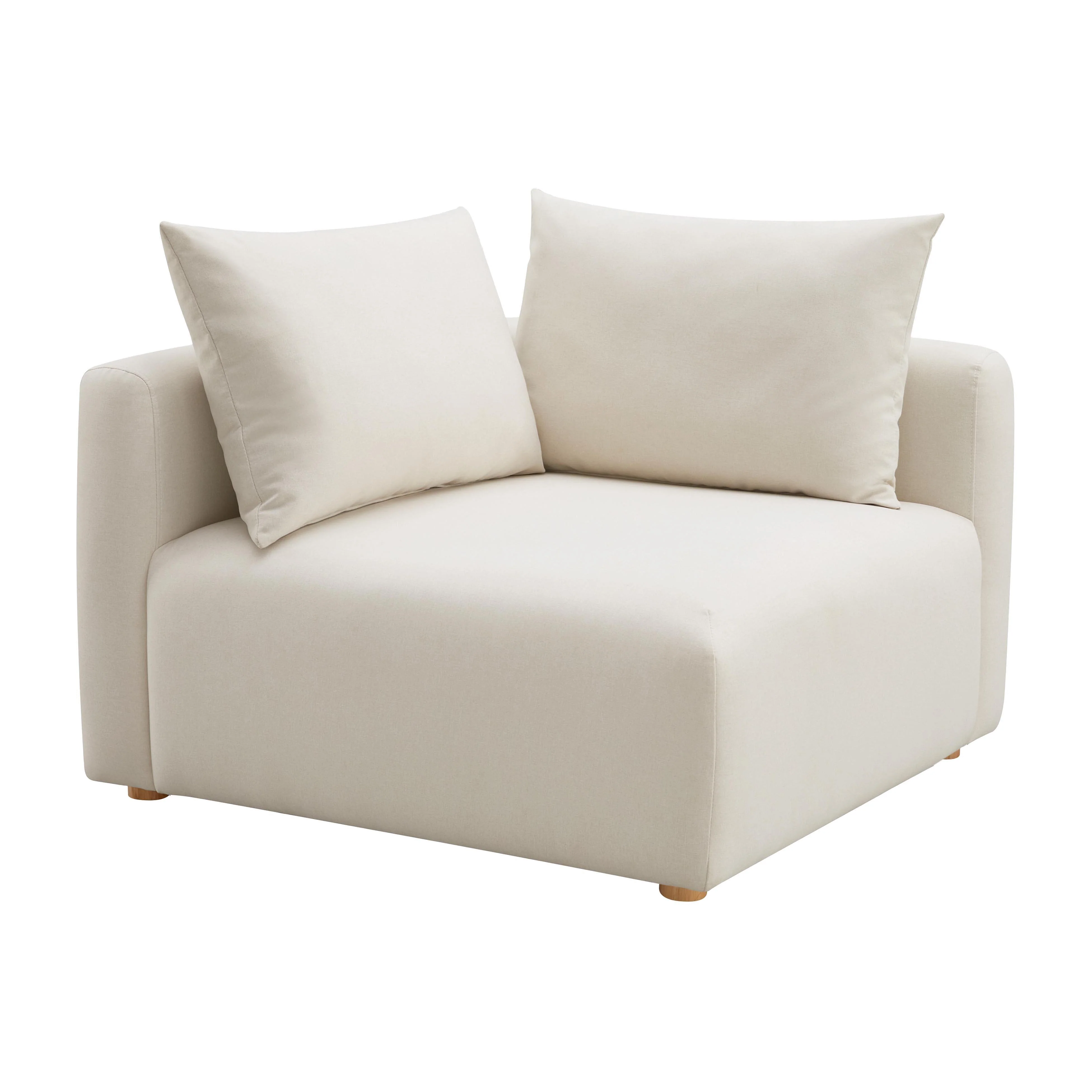 Hangover Cream Linen Modular Corner Chair - Frankwebs