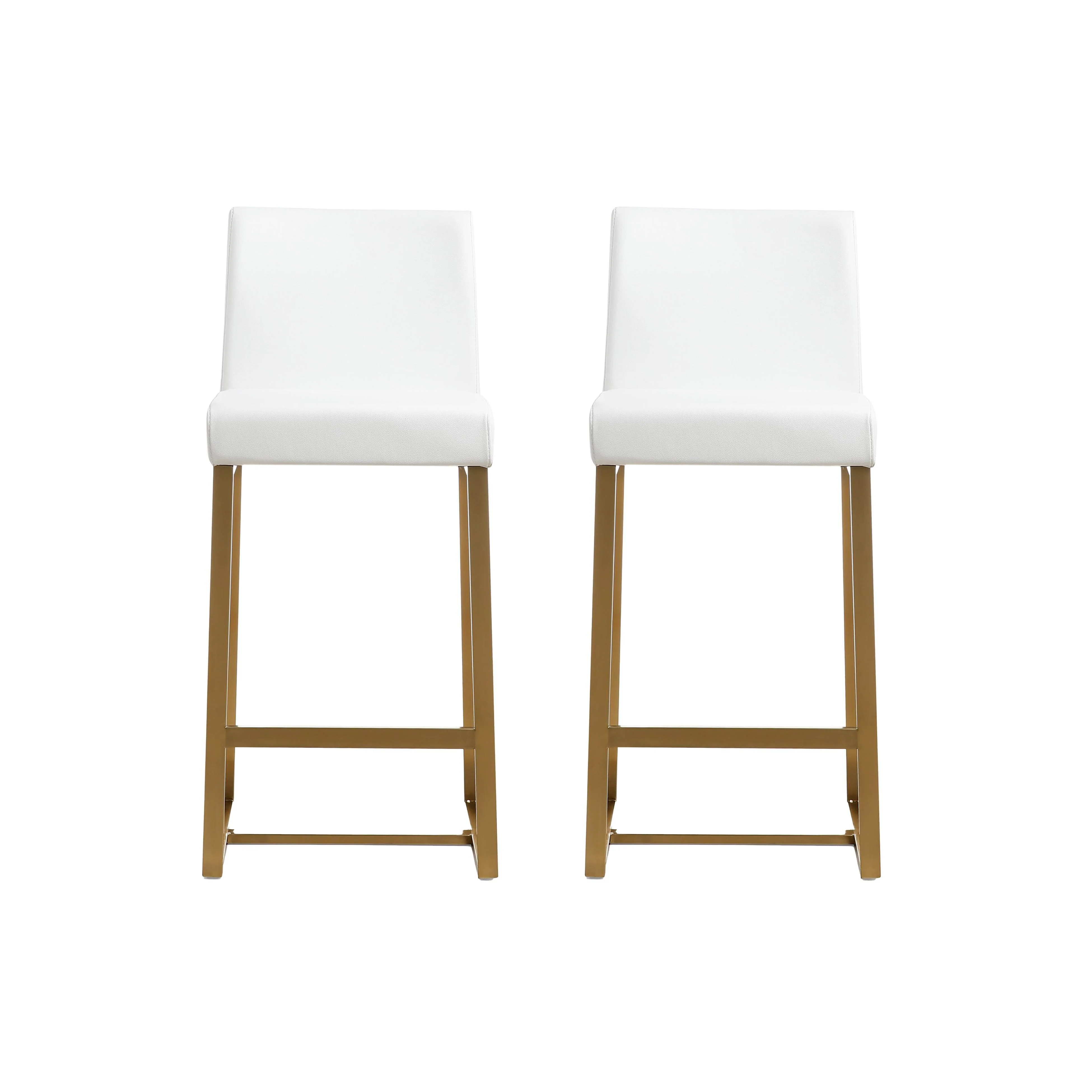Denmark White Gold Steel Counter Stool (Set of 2) - Frankwebs