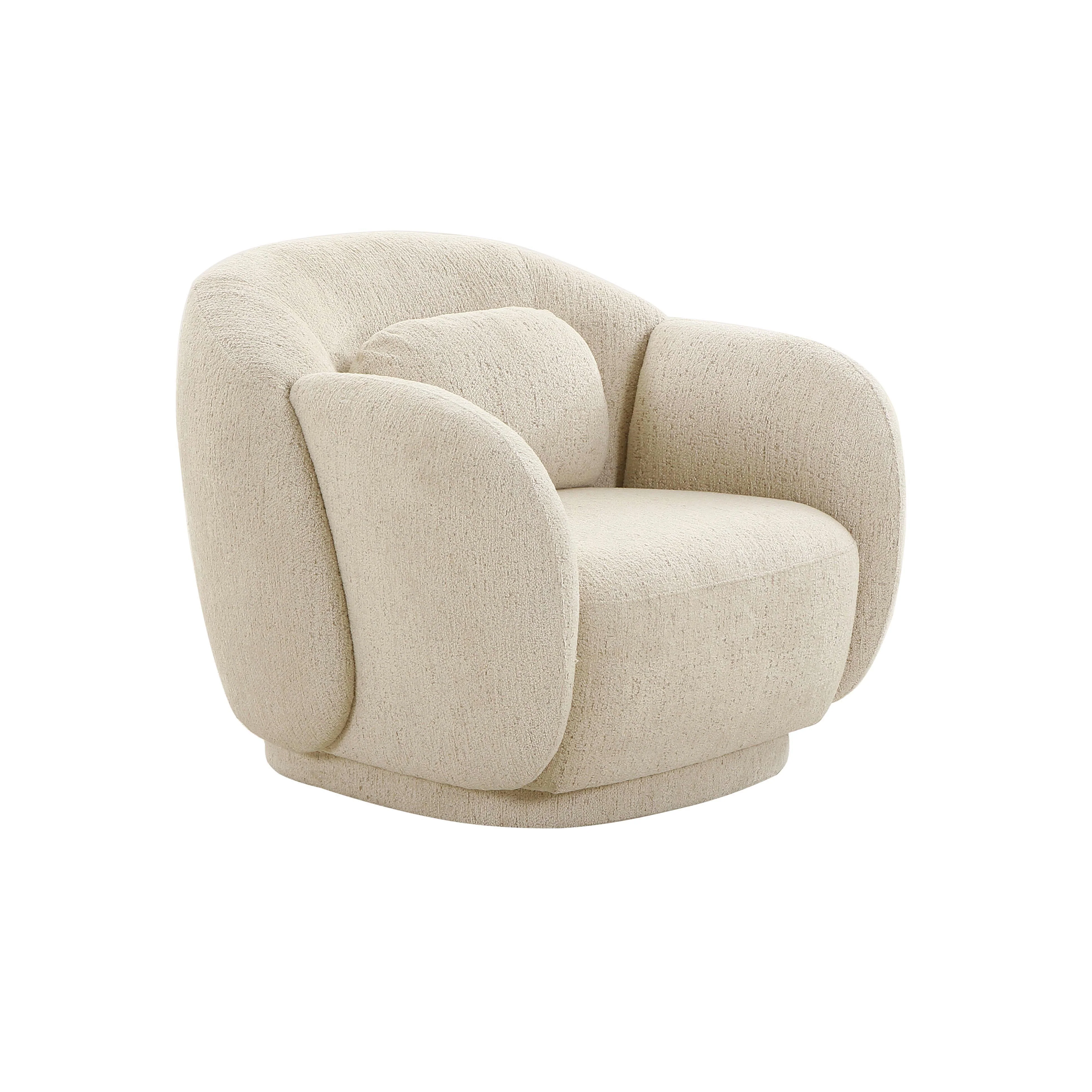 Misty Cream Boucle Accent Chair - Frankwebs
