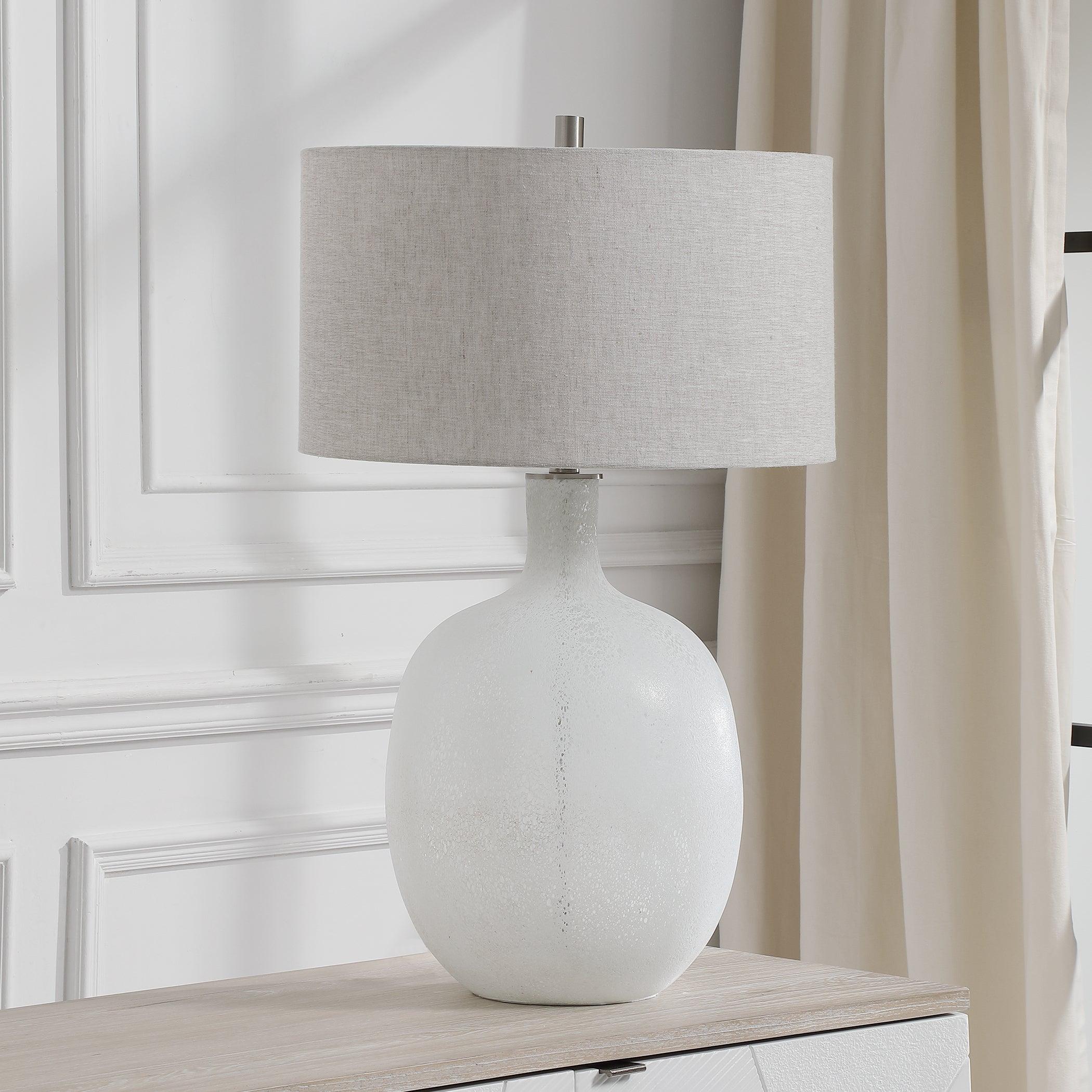WHITEOUT MOTTLED GLASS TABLE LAMP - Frankwebs