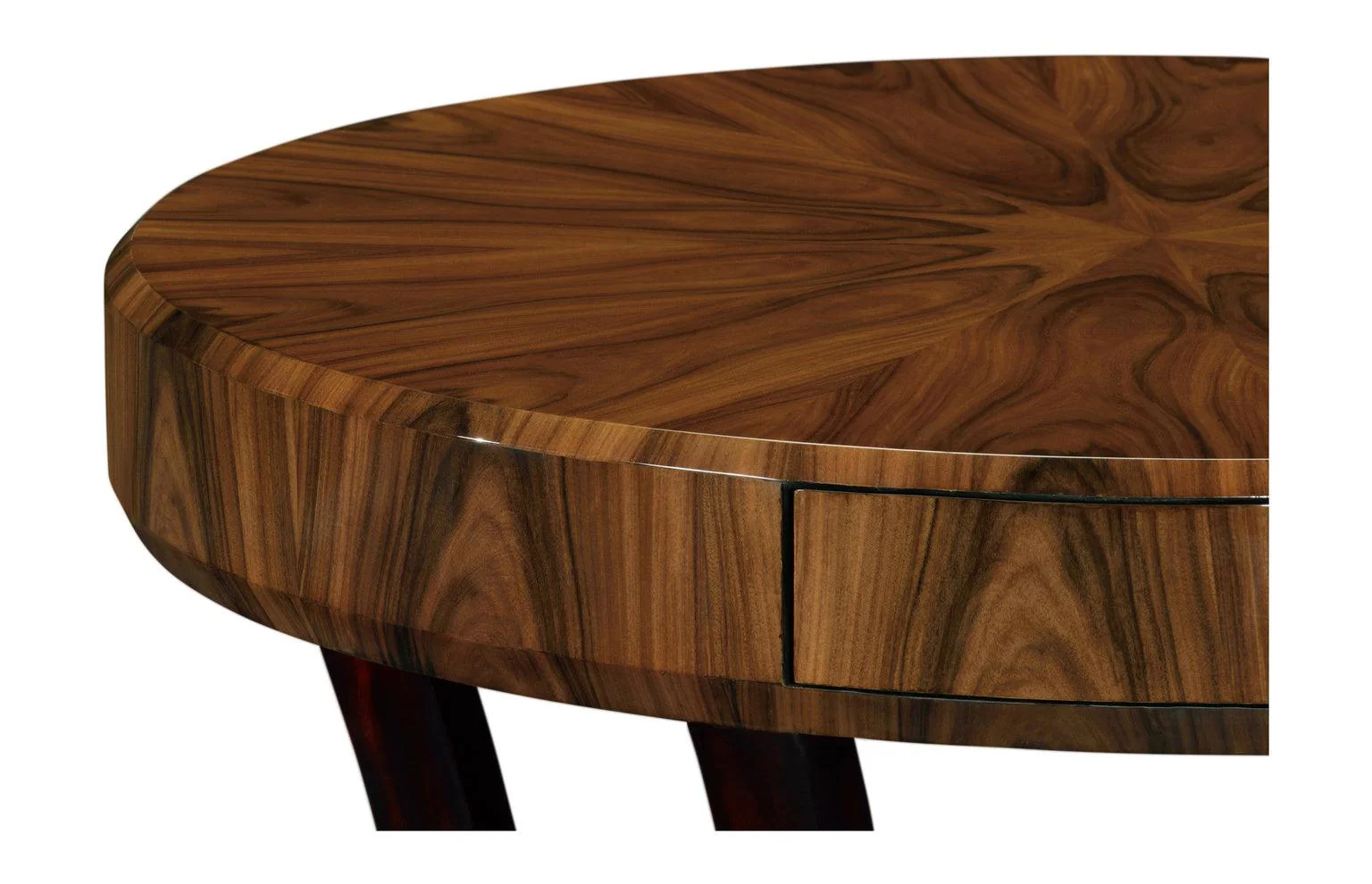 Santos Art Deco Satin Round Side Table with Drawer - Frankwebs