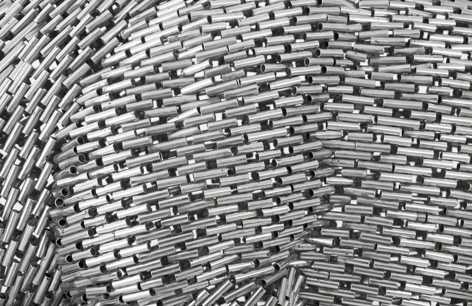 Bull Pipe Sculpture, Stainless Steel - Frankwebs