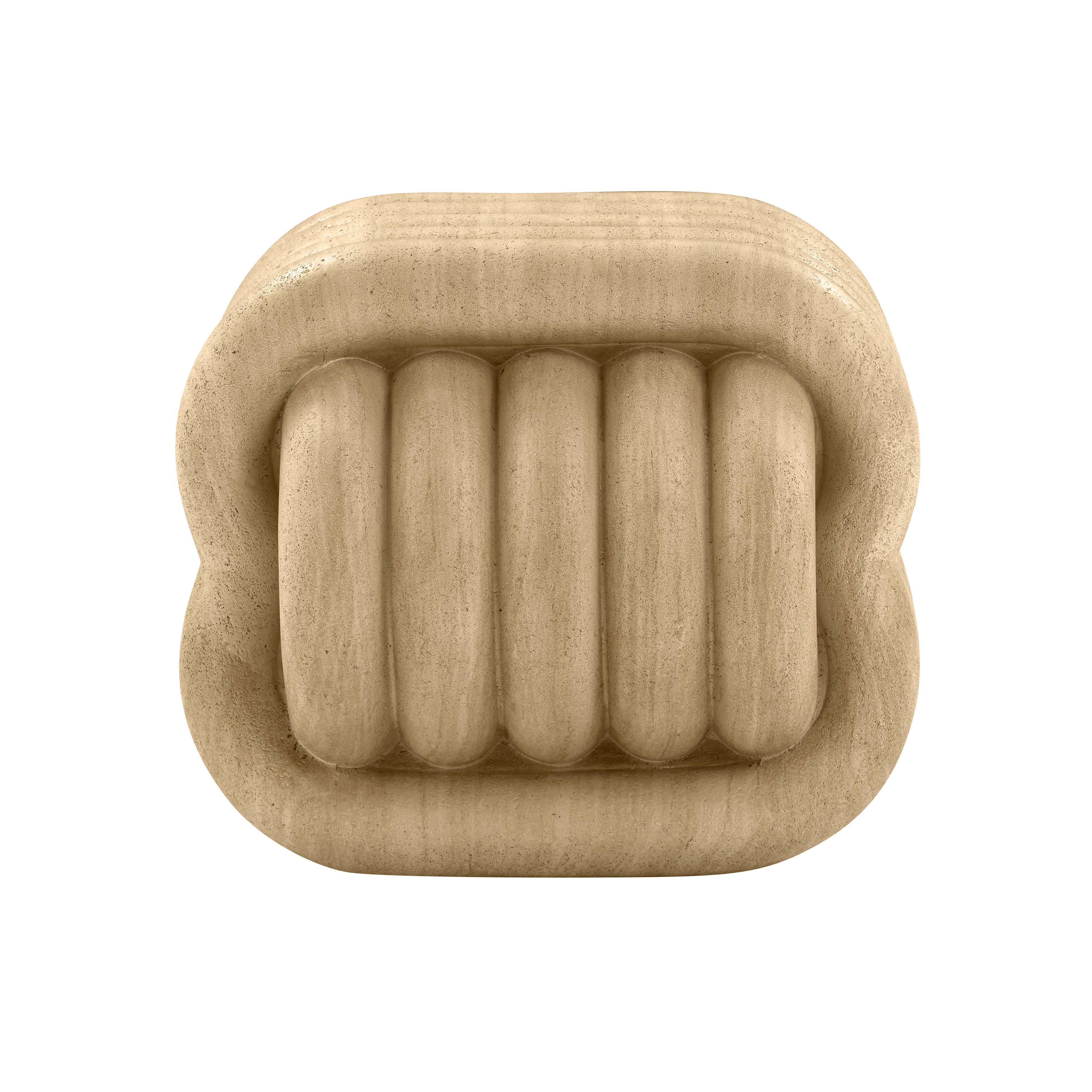 Love Knot Faux Travertine Indoor / Outdoor Accent Stool - Frankwebs