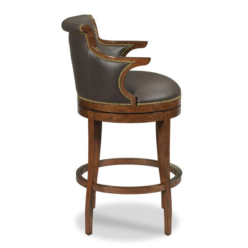 Swivel Leather Counter Stool - Frankwebs