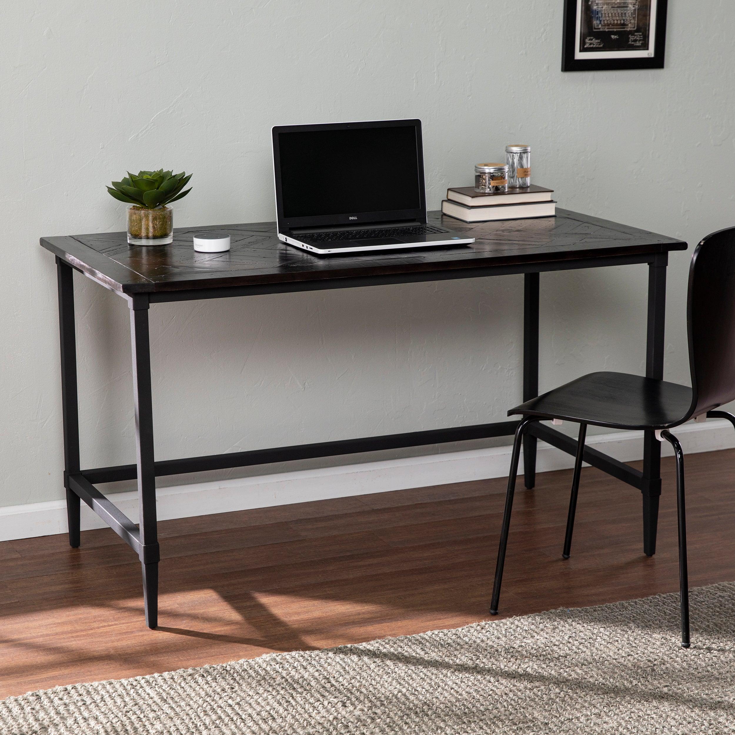 Lawrenny Reclaimed Wood Desk - Black - Frankwebs