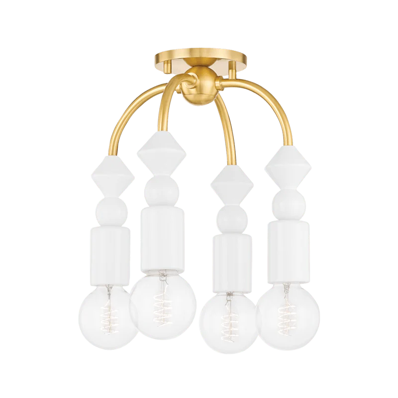 FLORA 4 LIGHT SEMI FLUSH MOUNT - Frankwebs