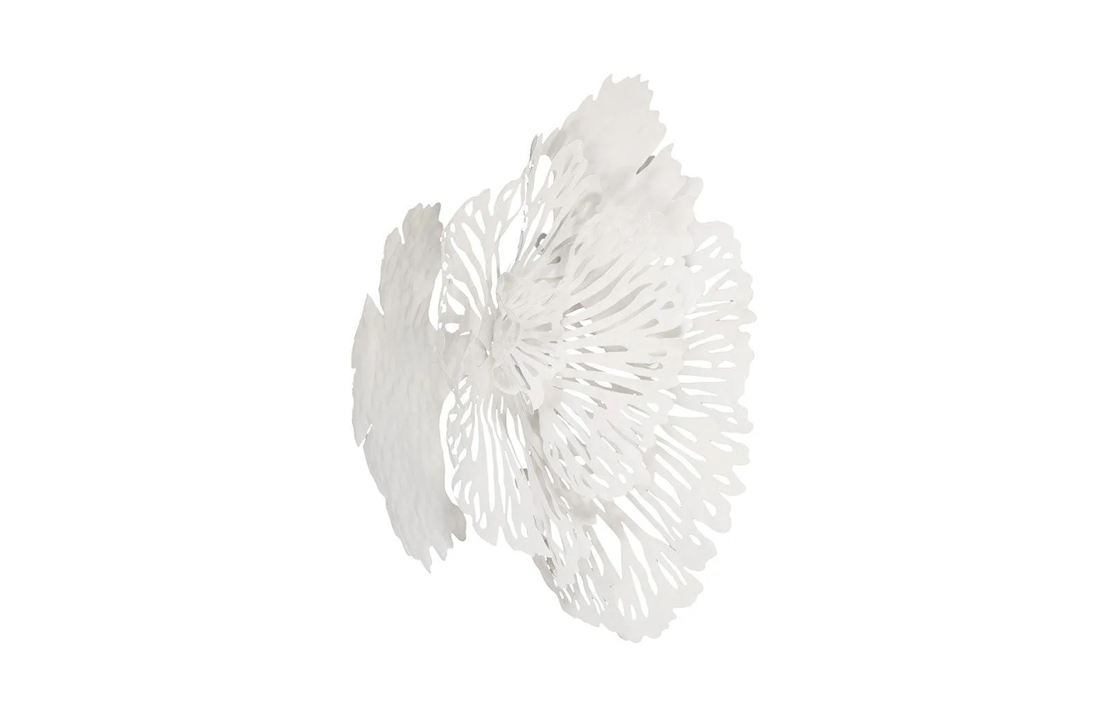 Flower Wall Art, Small, White, Metal - Frankwebs