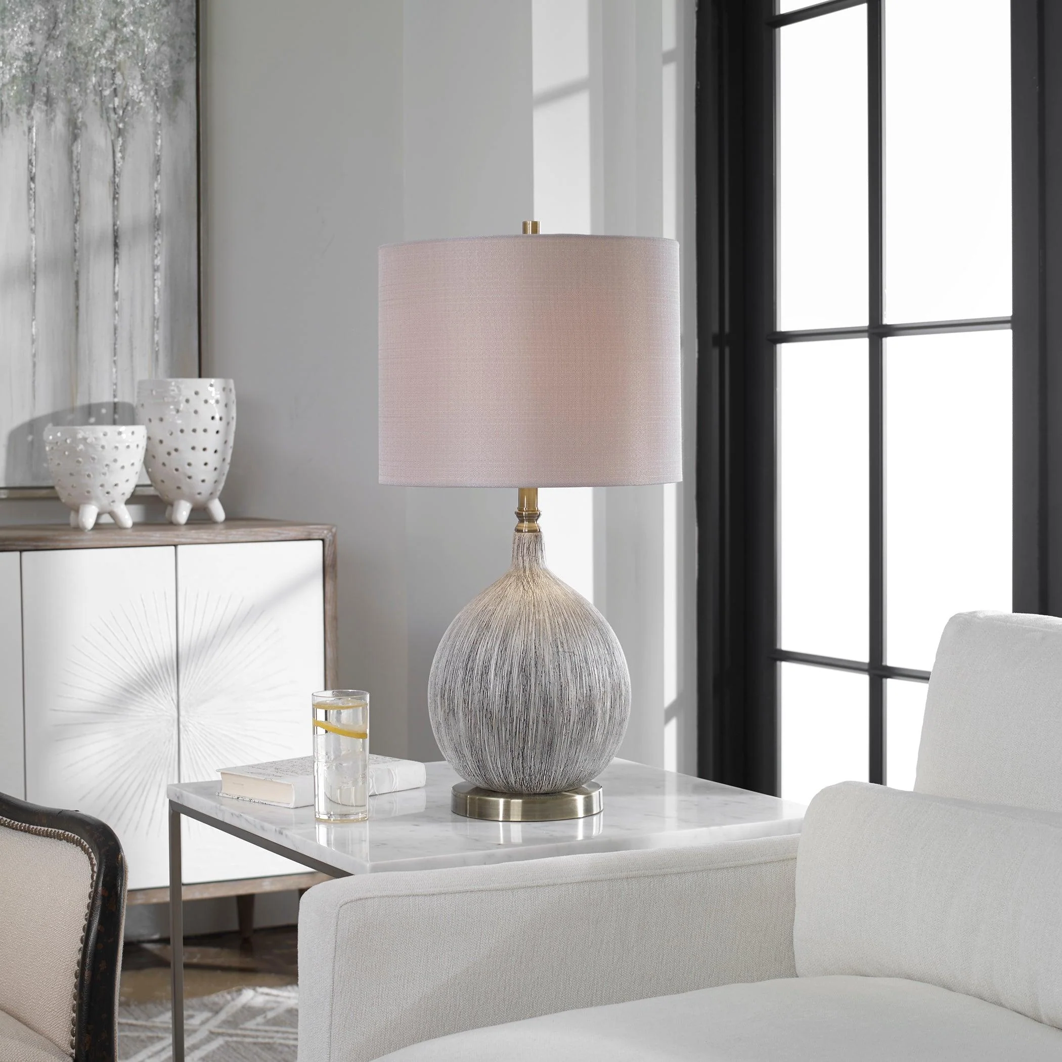 HEDERA TEXTURED IVORY TABLE LAMP - Frankwebs