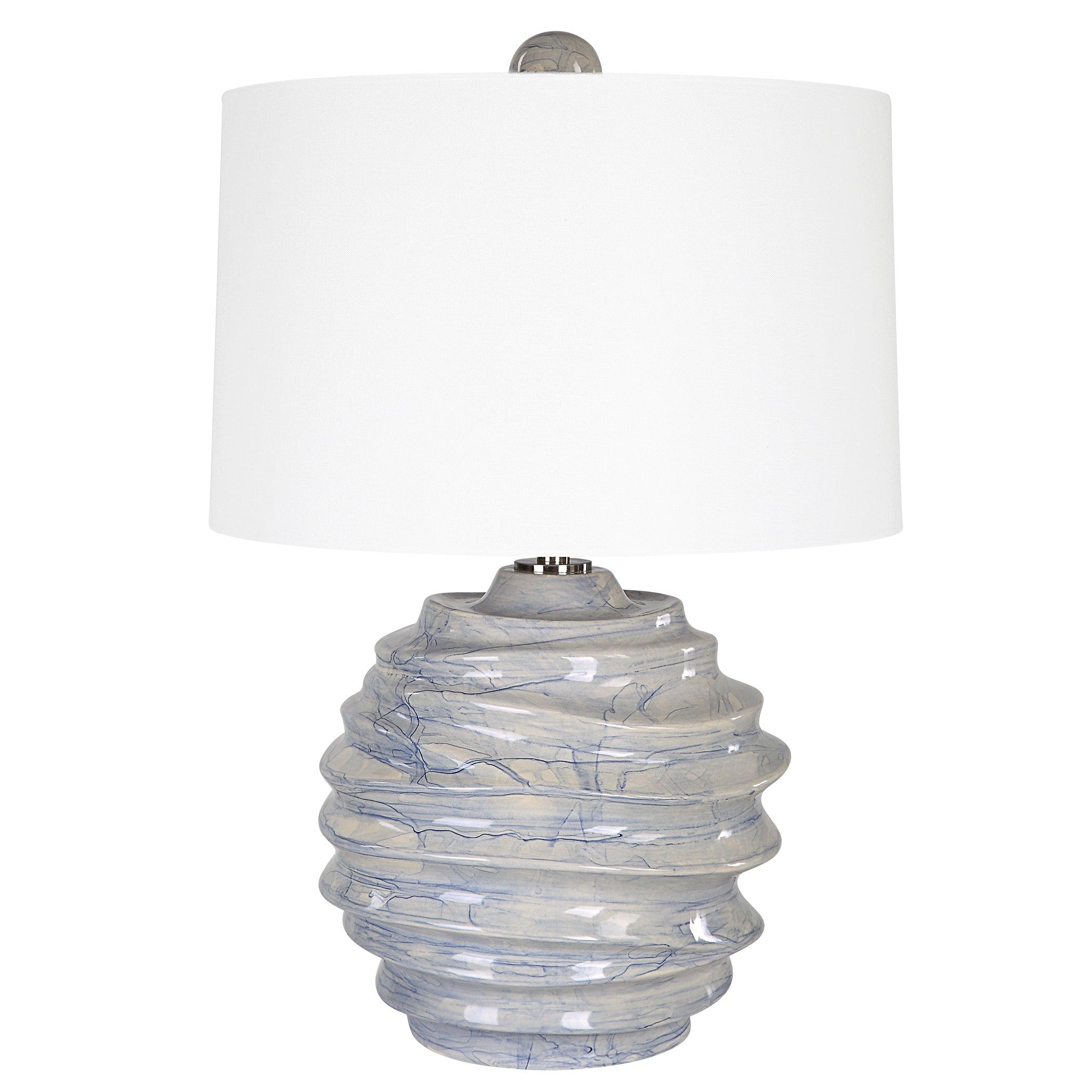 Waves Blue & White Accent Lamp - Frankwebs