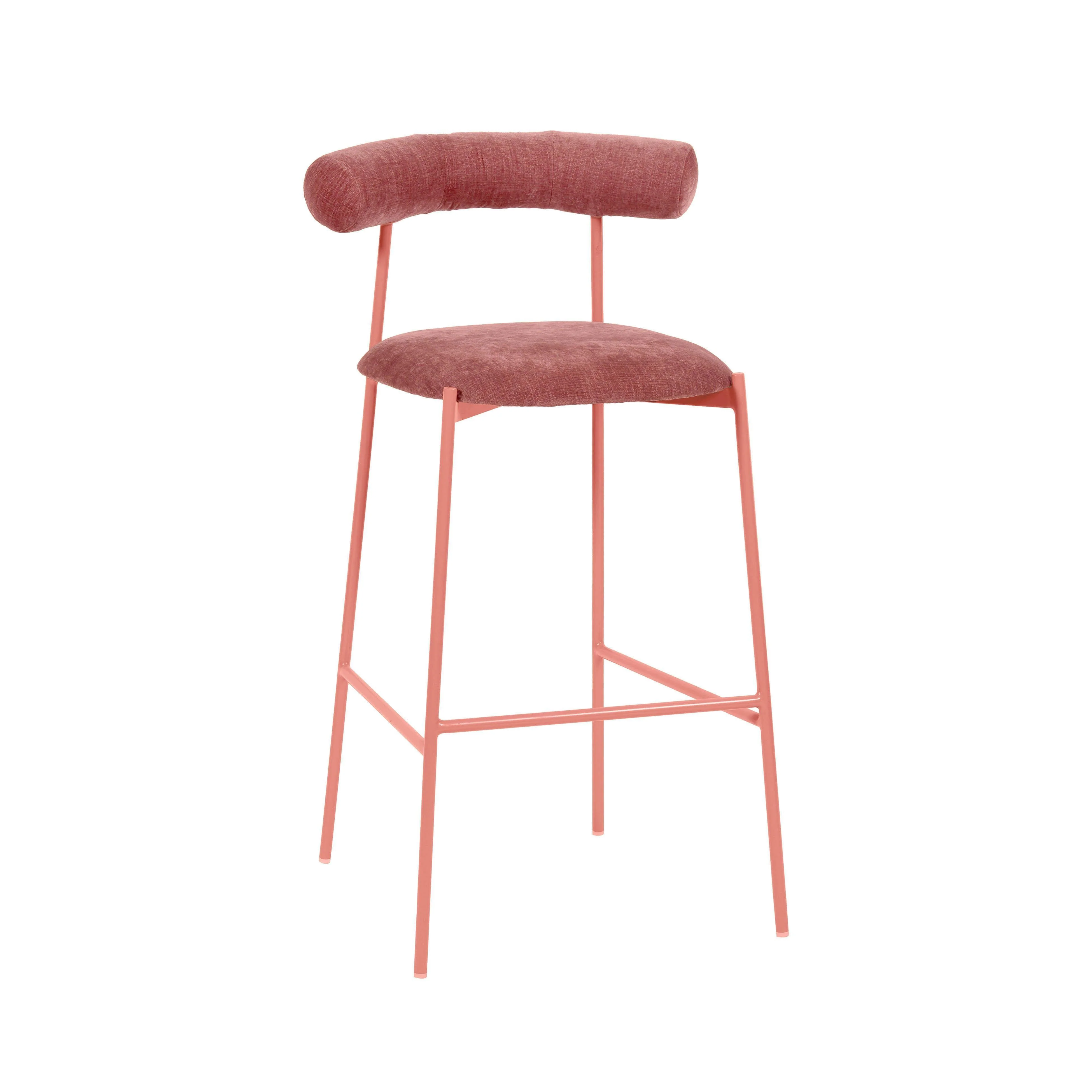 Liliana Mauve Velvet Bar Stool - Frankwebs