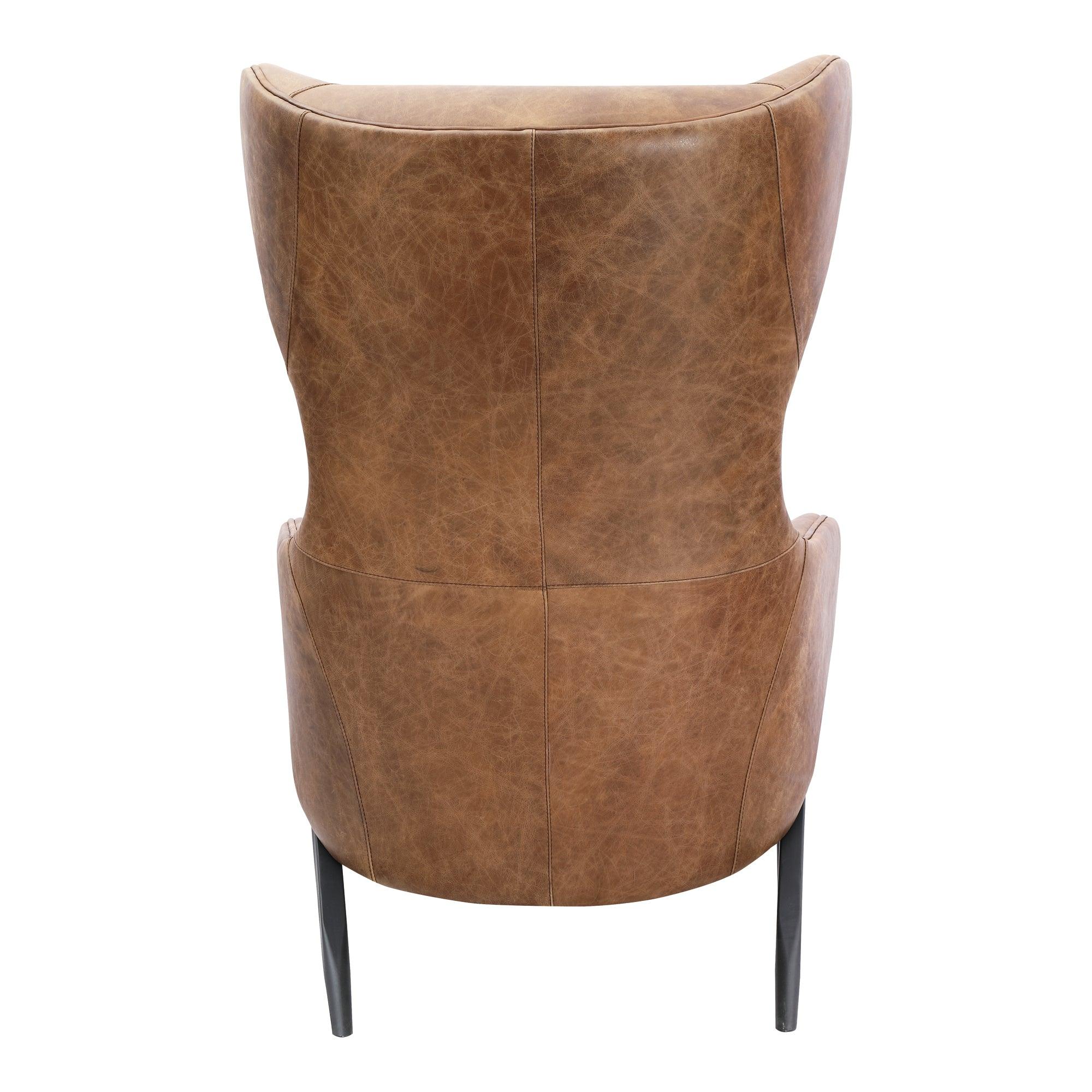 Amos Leather Accent Chair Open Road Brown Leather - Frankwebs