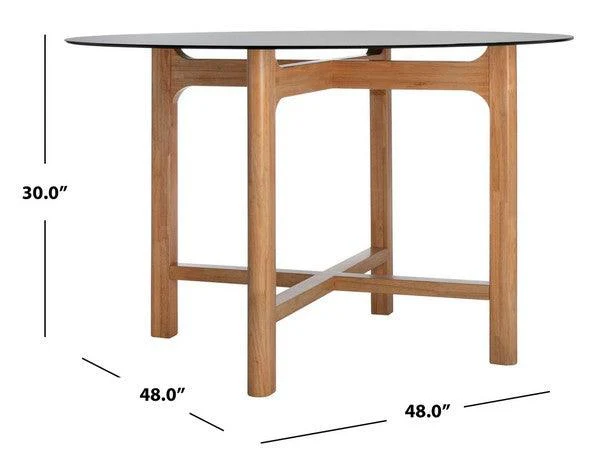 RUTHANNE ROUND GLASS DINING TABLE - Frankwebs