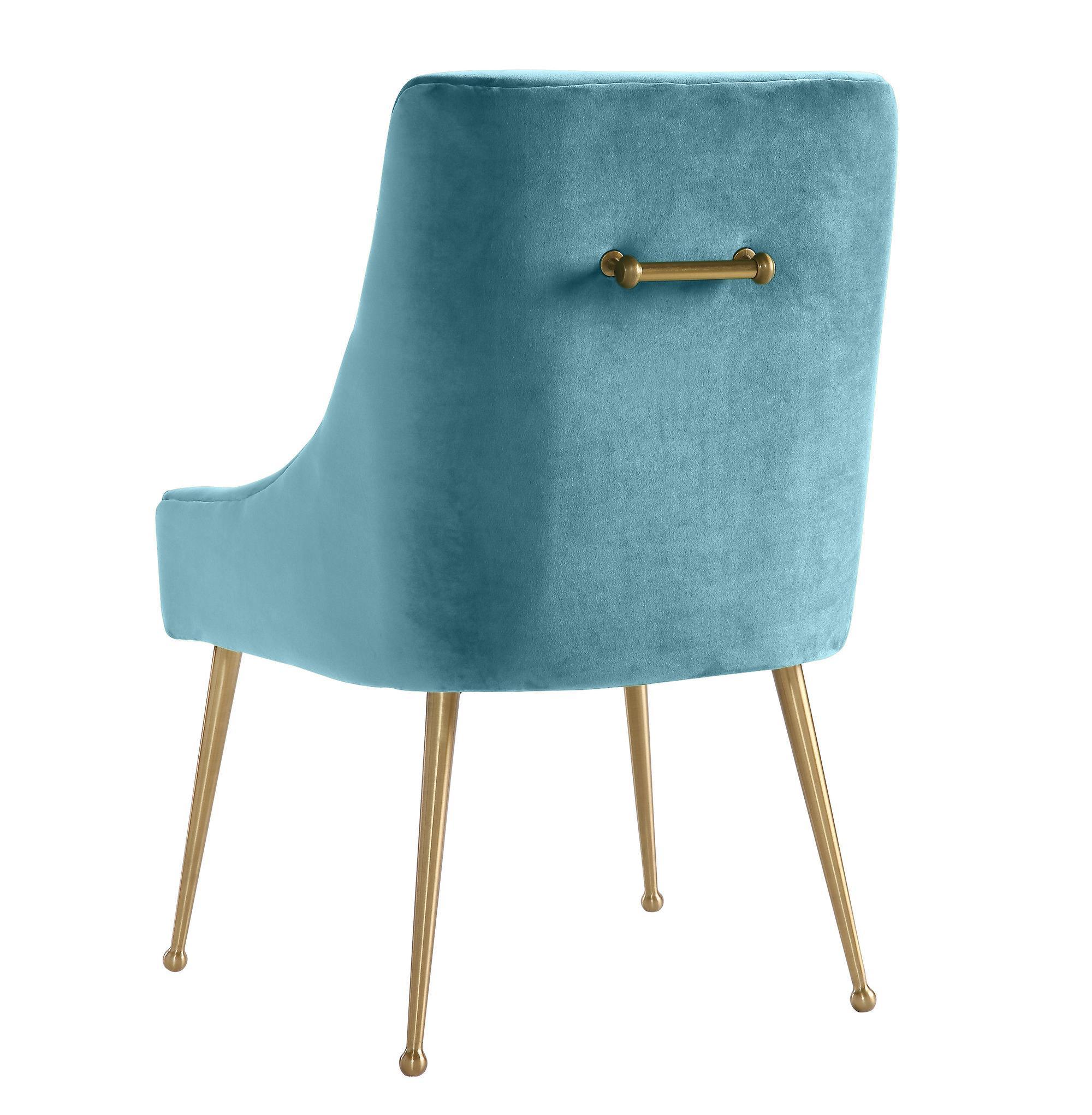 Beatrix Sea Blue Velvet Side Chair - Frankwebs
