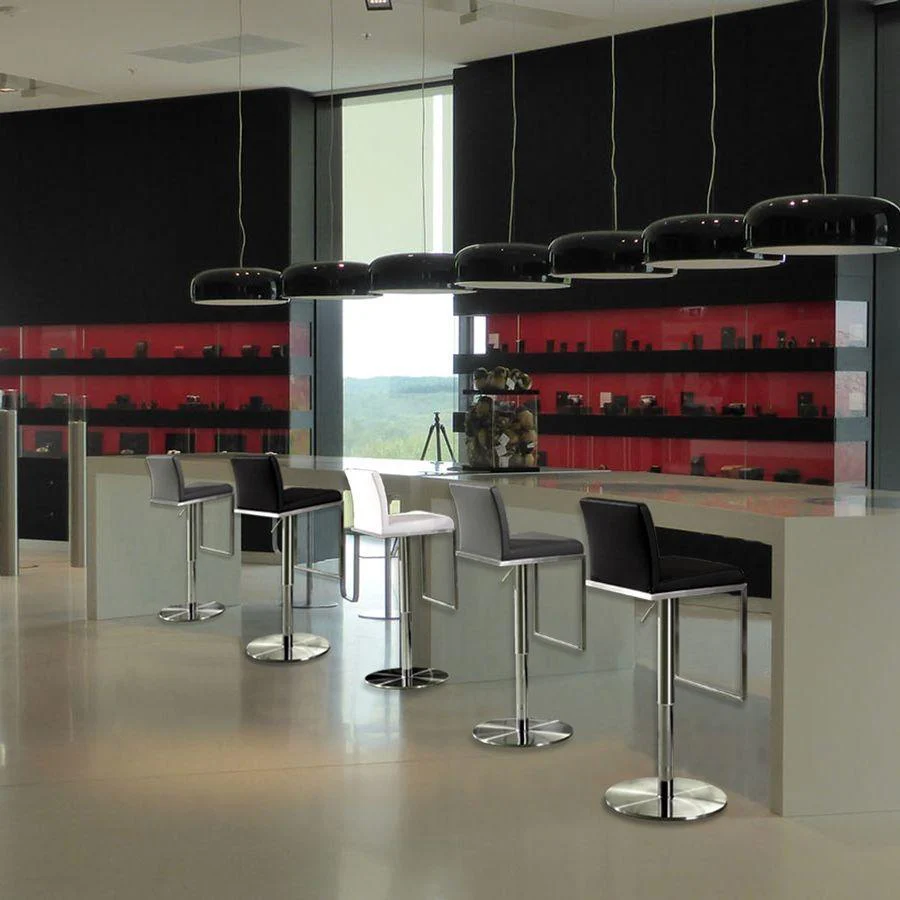 Amalfi Light Grey Vegan Leather Stool - Frankwebs