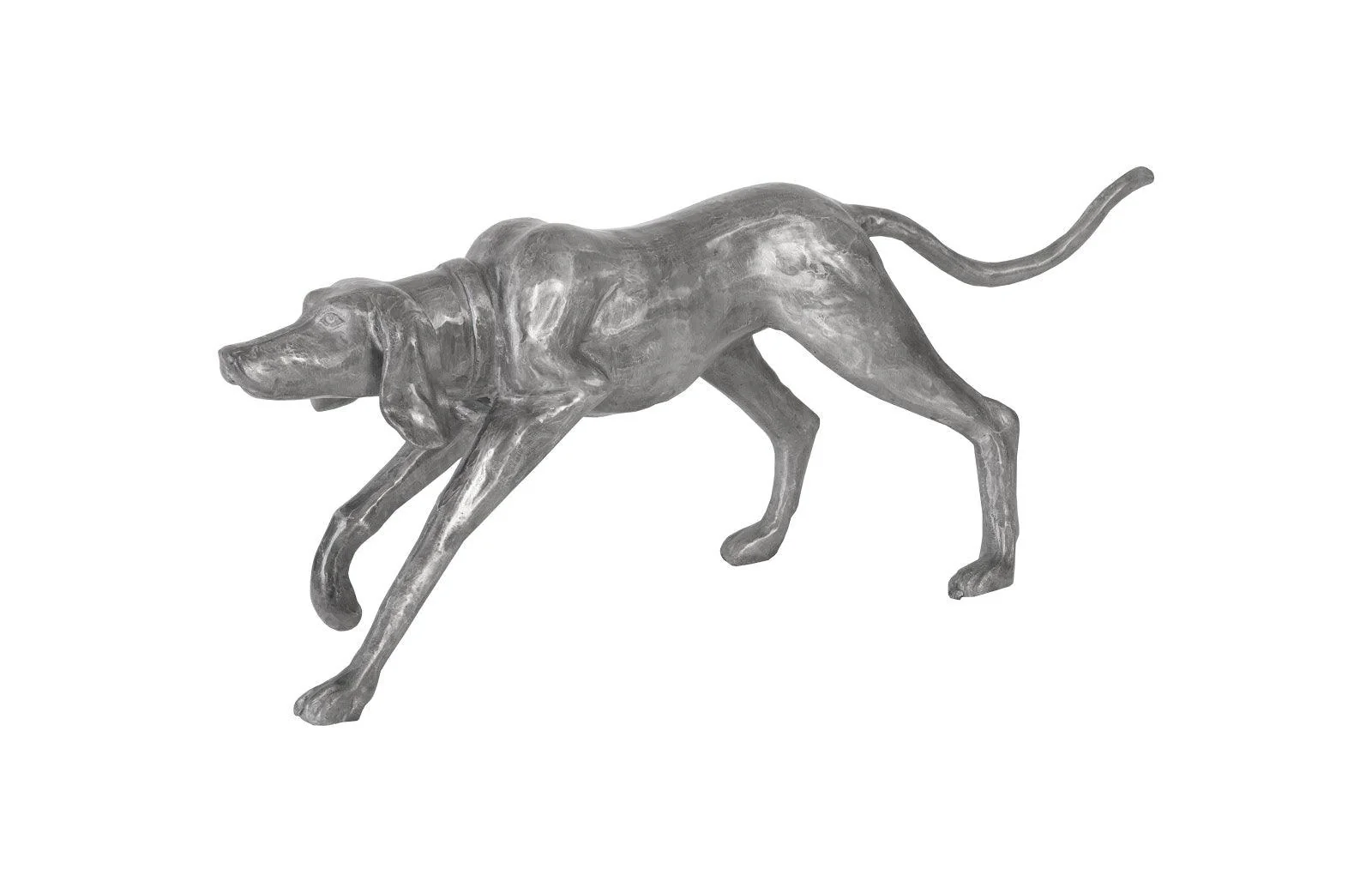 Walking Dog Sculpture, Black/Silver, Aluminum - Frankwebs