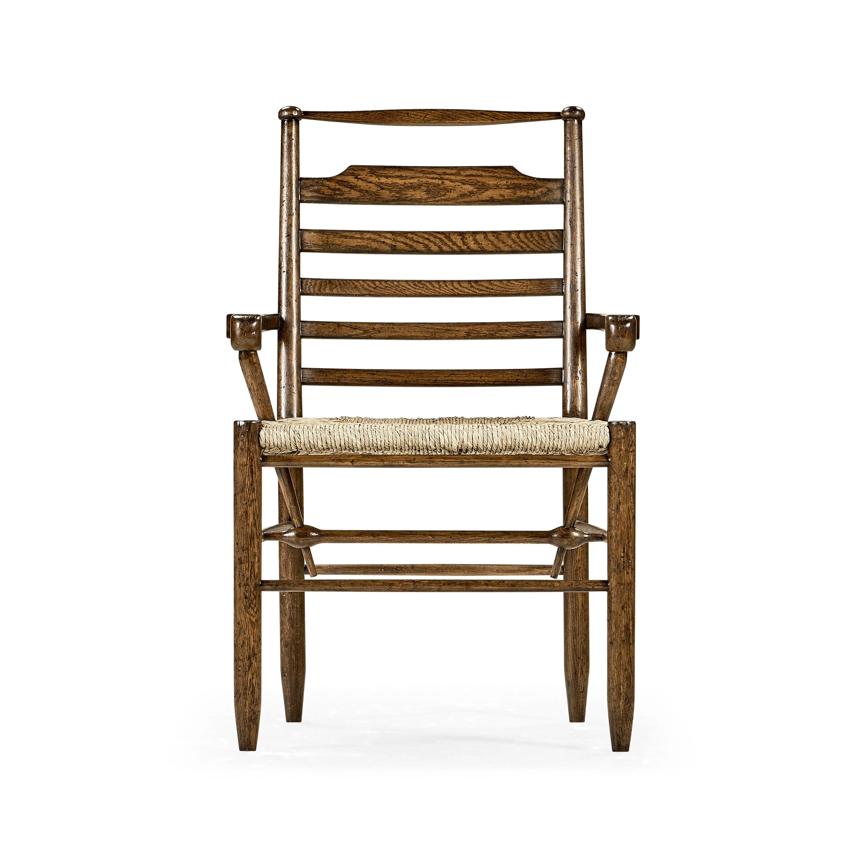 Buckingham Buckingham Dark Oak Ladder Back Arm Chair - Set of 2 - Frankwebs