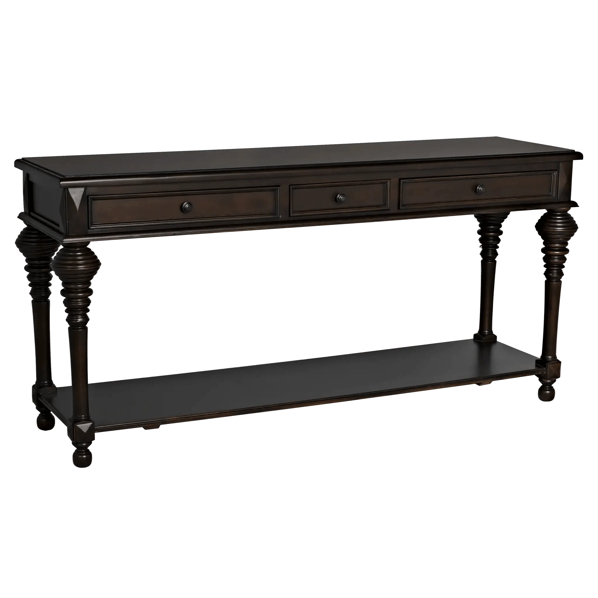 Colonial Large Sofa Table, Distressed Brown - Frankwebs