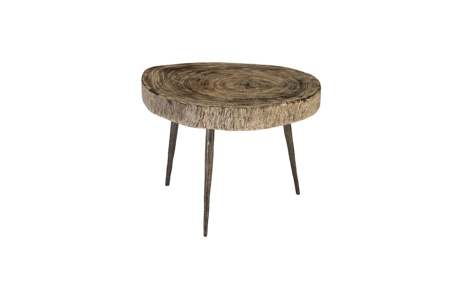 Crosscut Coffee Table, Gray Stone, Forged Legs - Frankwebs