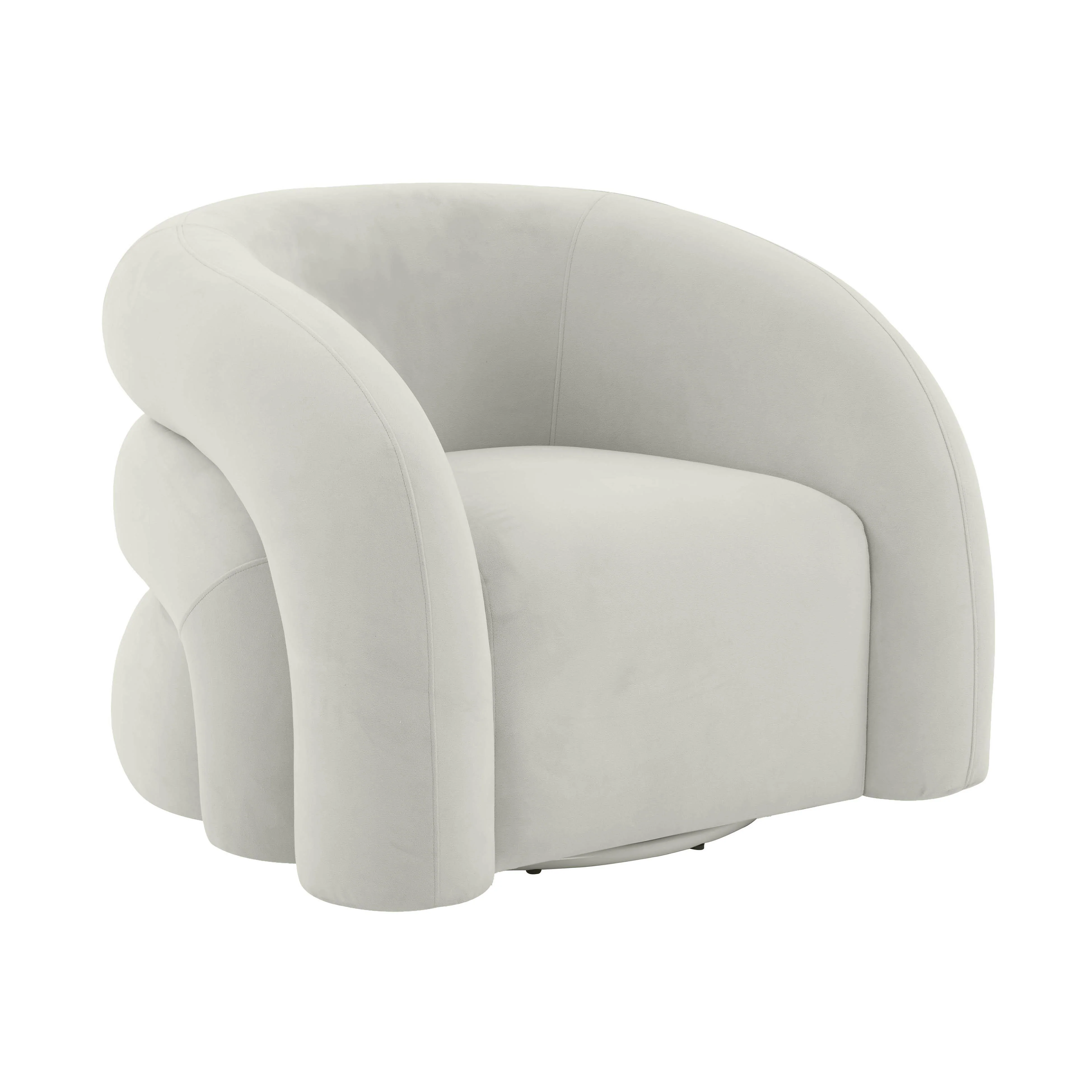 Slipper Light Grey Velvet Swivel Chair - Frankwebs