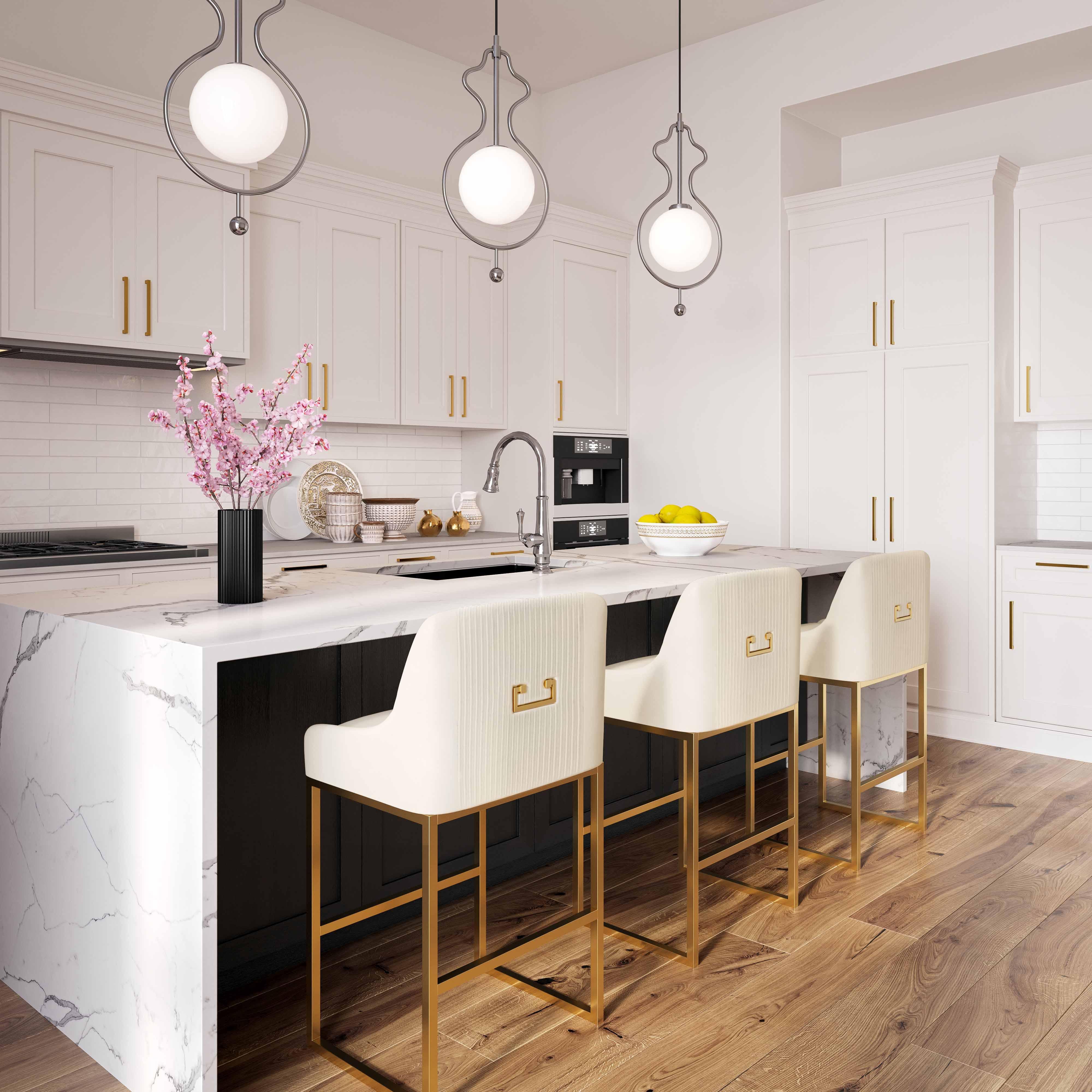 Lisa Cream Pleated Velvet Counter Stool - Frankwebs