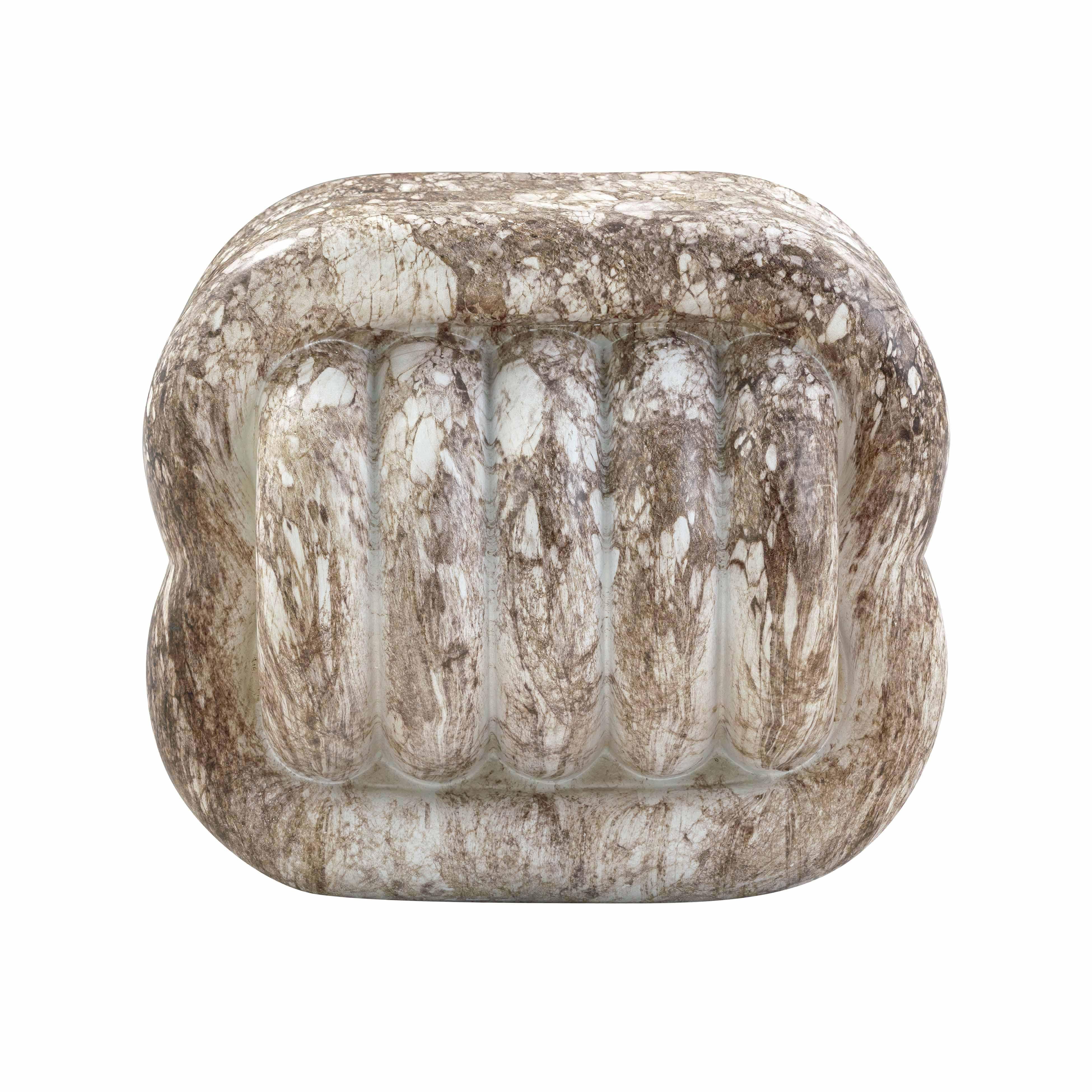 Love Knot Grey Faux Marble Indoor / Outdoor Accent Stool - Frankwebs