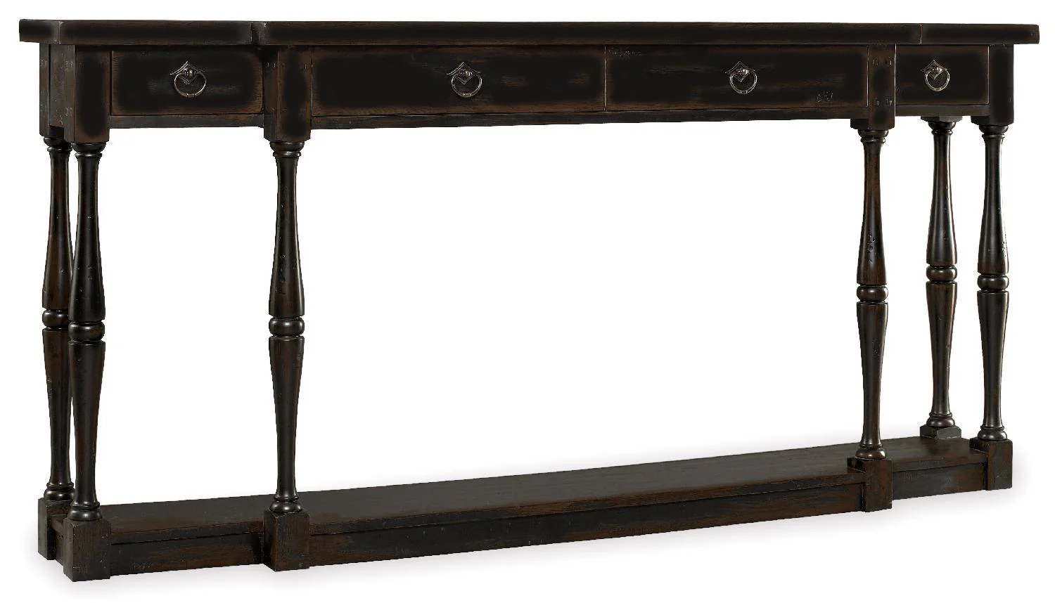 Sanctuary Four-Drawer Thin Console - Ebony - Frankwebs