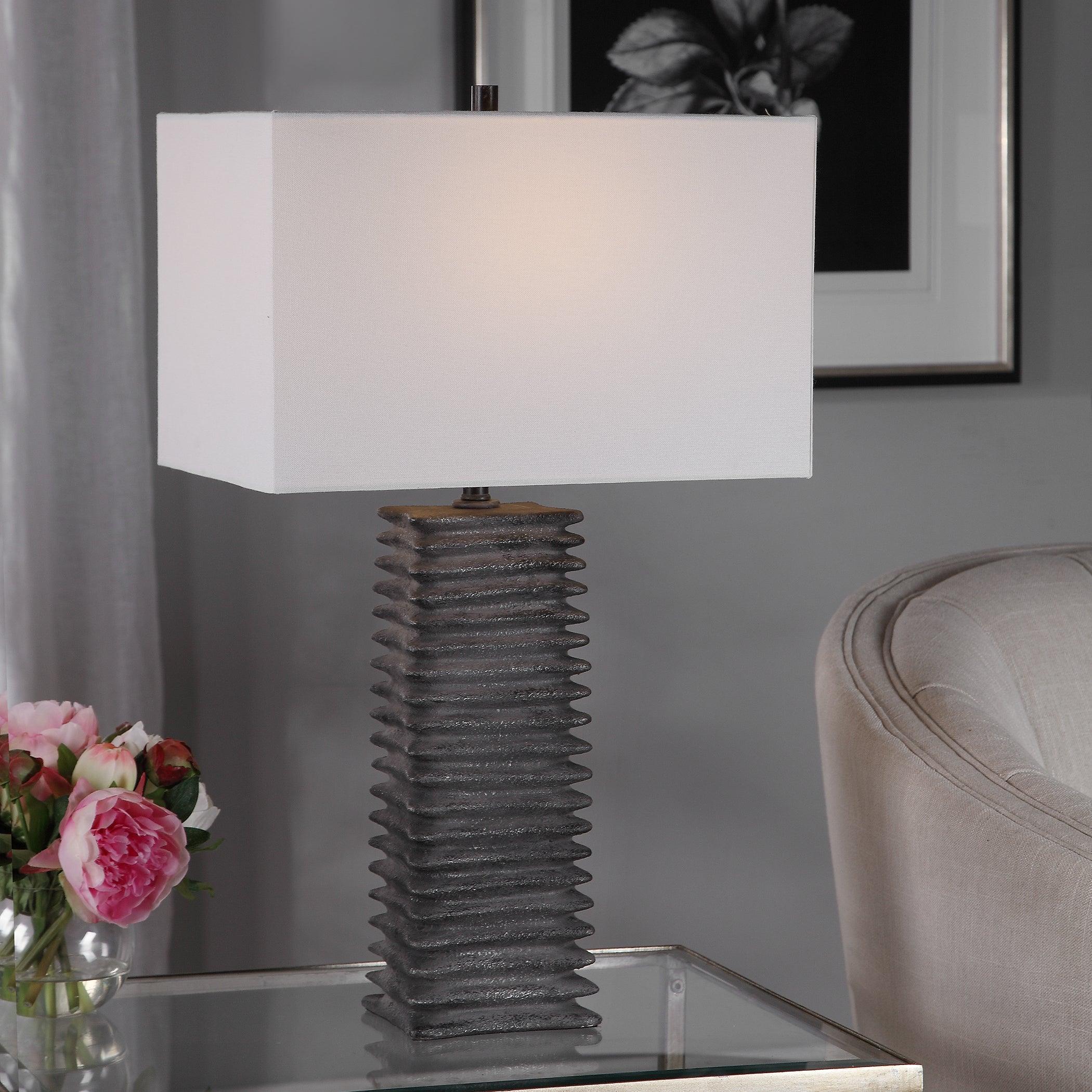 SANDERSON METALLIC CHARCOAL TABLE LAMP - Frankwebs