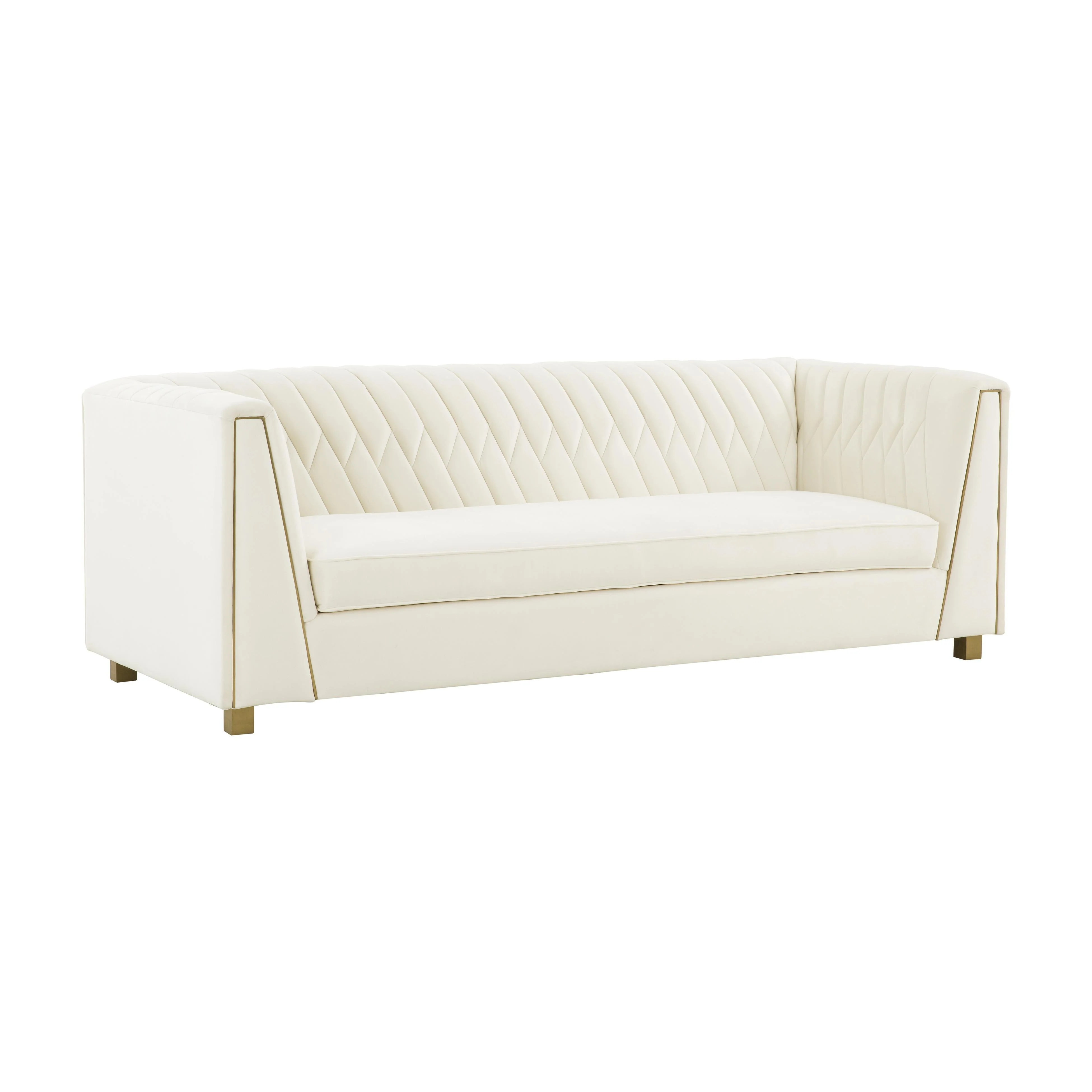 Wafa Cream Velvet Sofa - Frankwebs