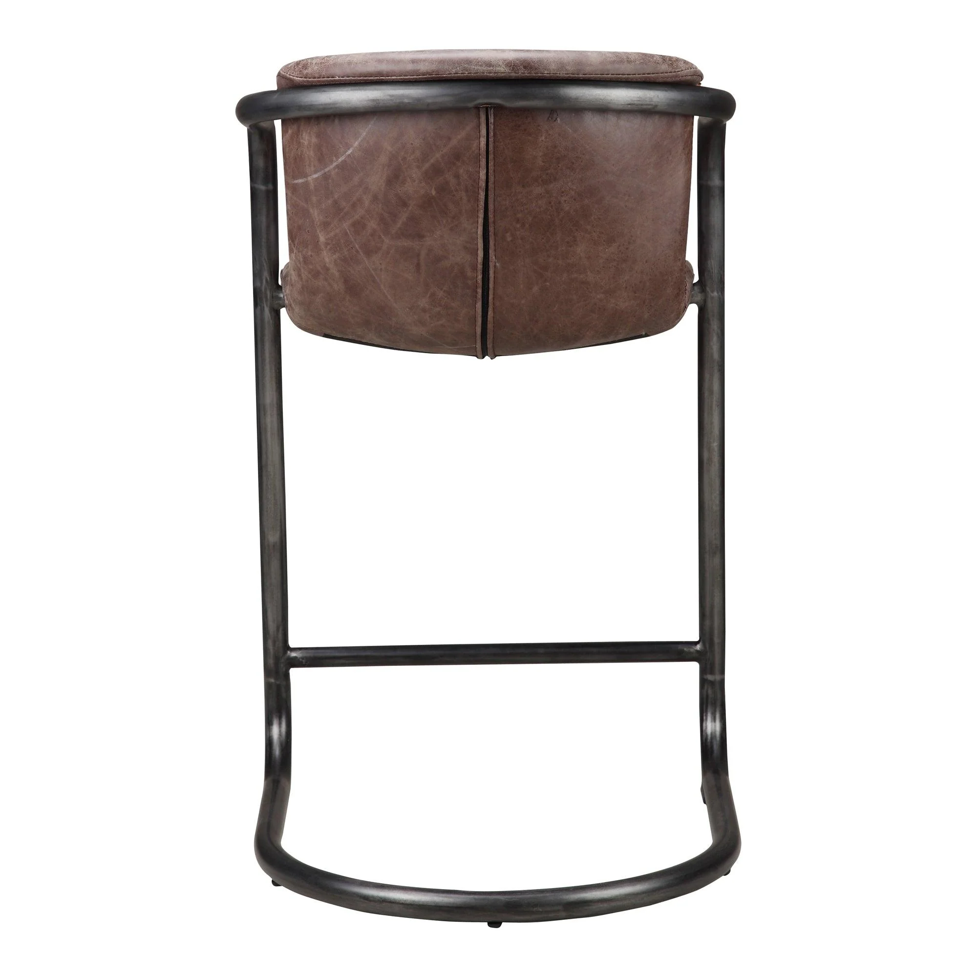 Freeman Counter Stool Grazed Brown Leather - Set Of Two - Frankwebs
